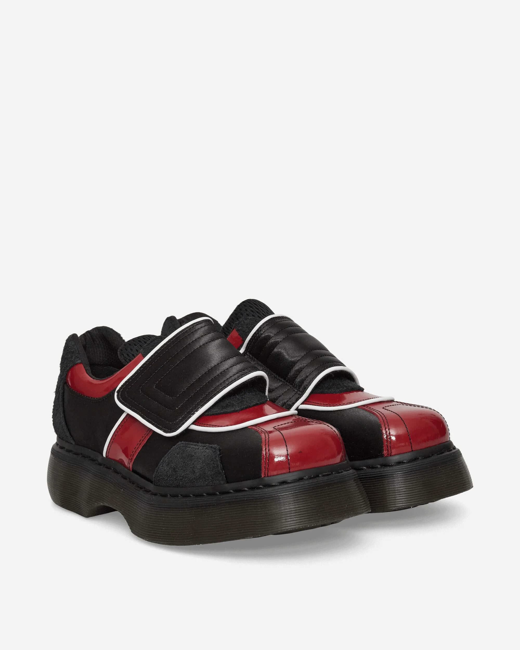Women's Buzz Strap Satin Lux High Gloss Patent Loafers Black / Scarlet Red - Image 2