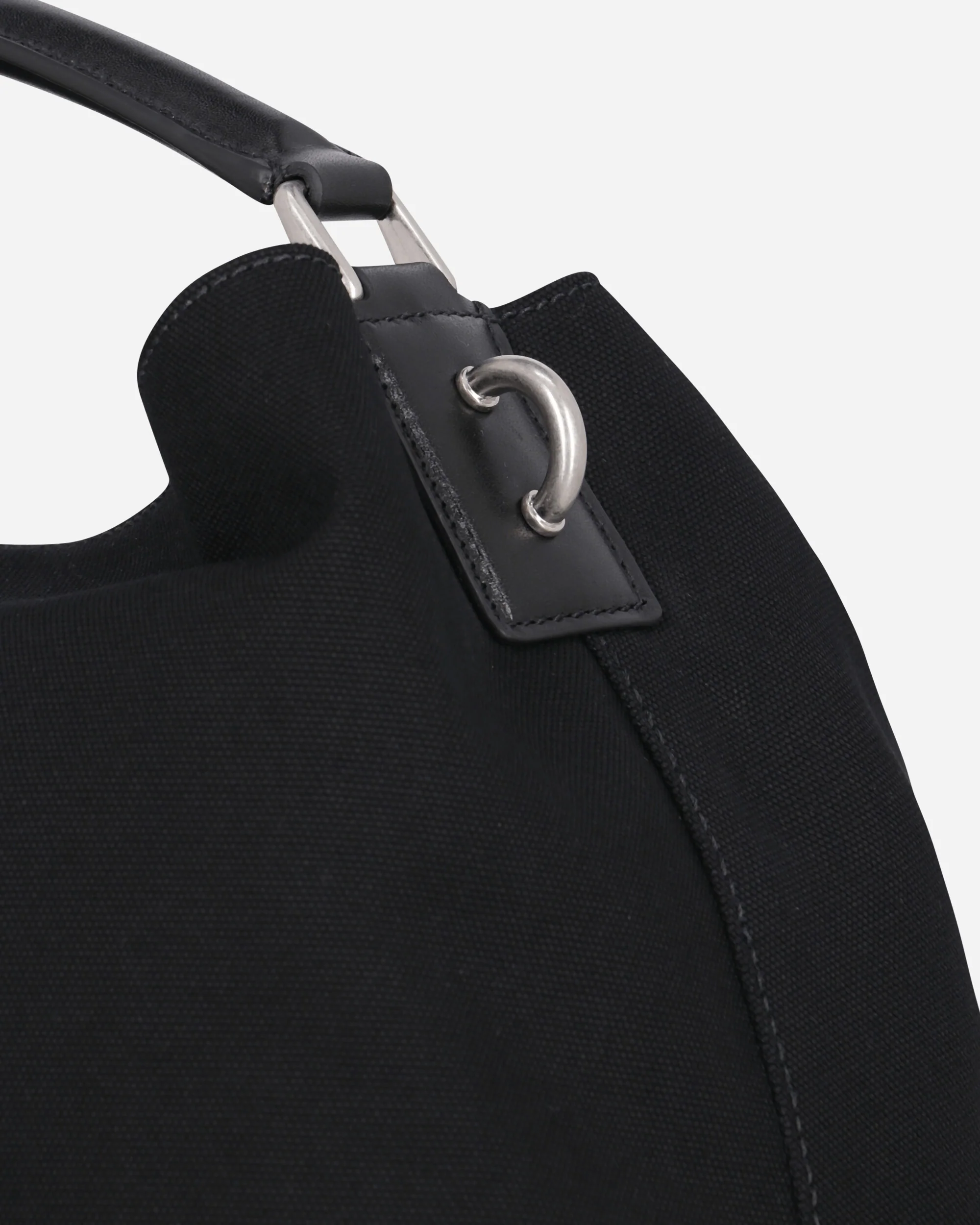 Cotton Canvas Shoulder Bag Black - Image 6