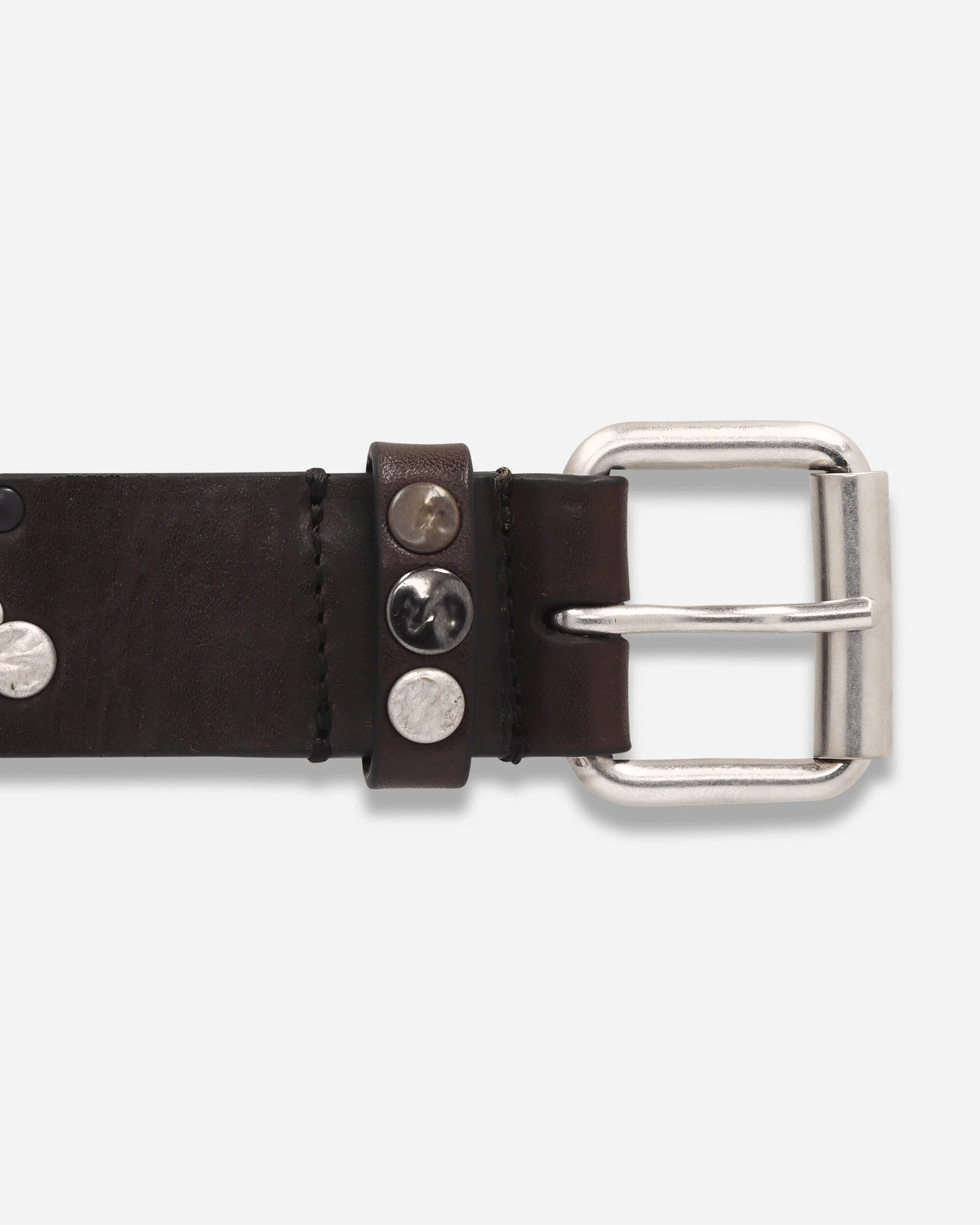 Studded Leather Belt Dark Brown - Image 5