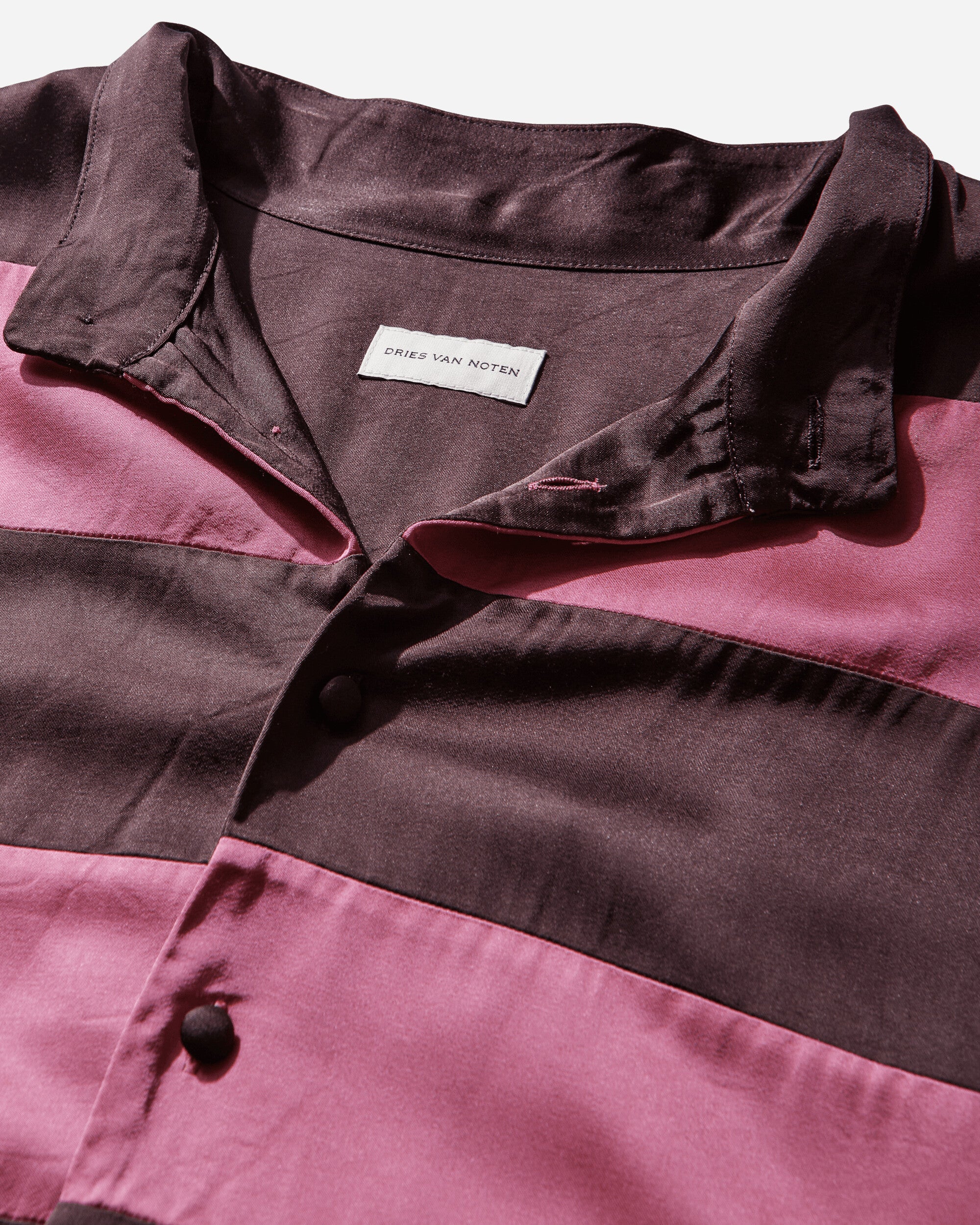 Men's Striped Viscose Shirt Fuchsia - Image 3
