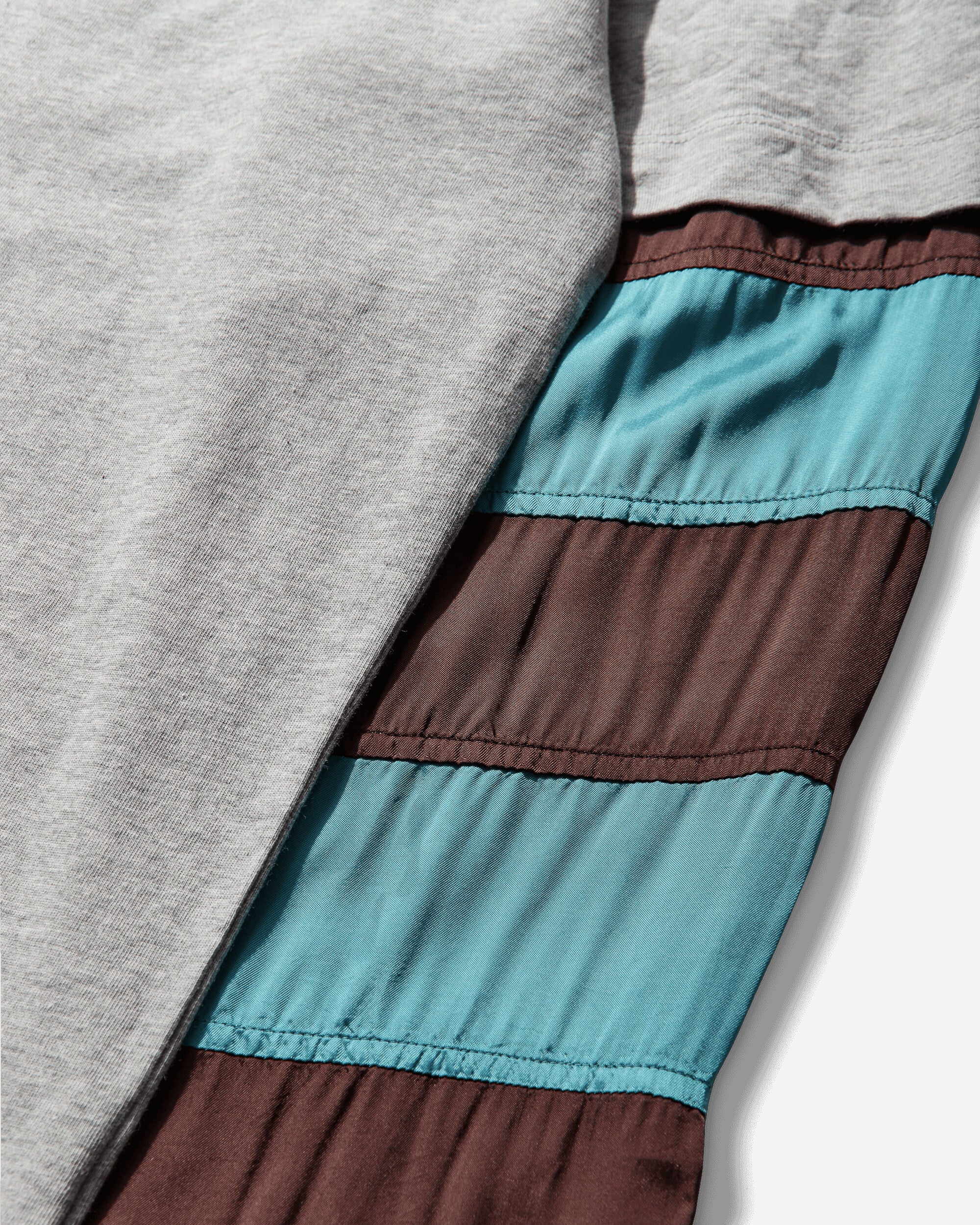 Men's Contrast Sleeves T-Shirt Grey Melange - Image 4