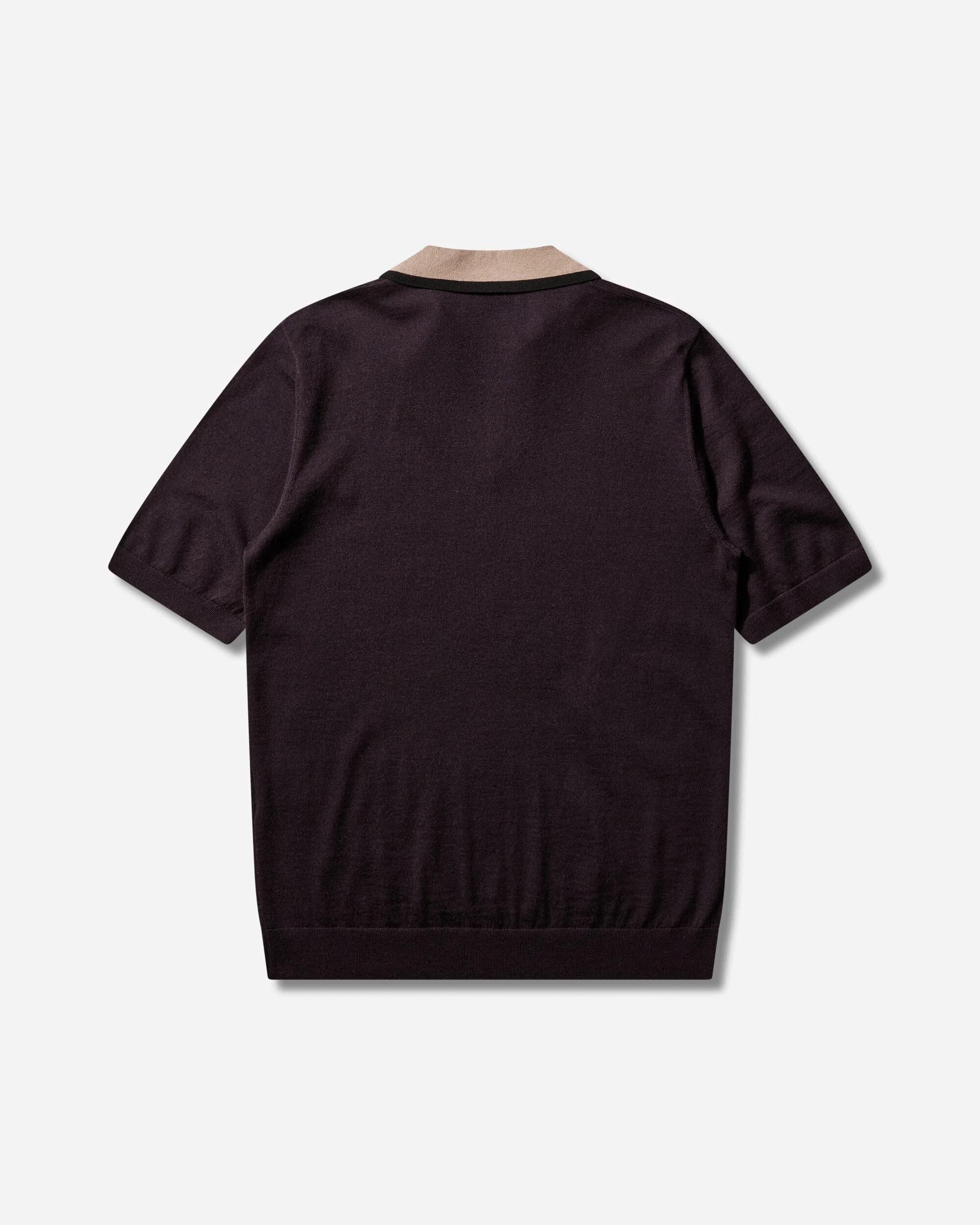 Men's Merino Wool Polo Shirt Dark Purple - Image 2