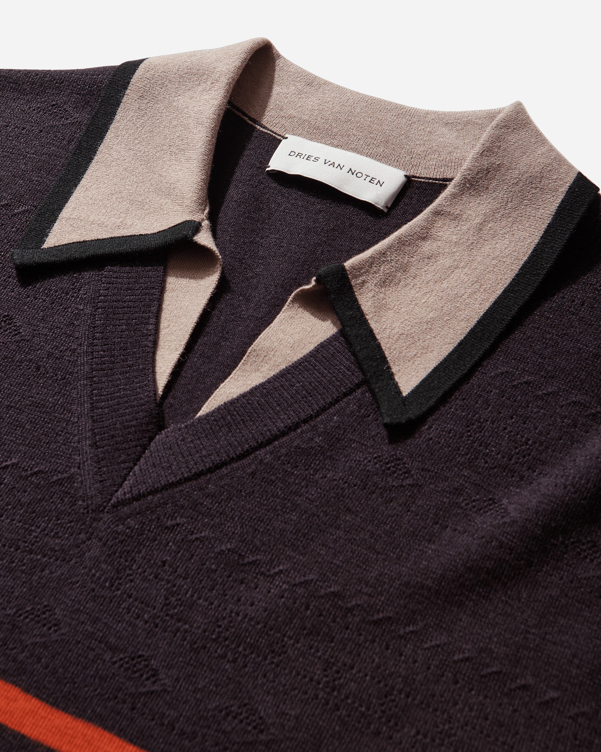 Men's Merino Wool Polo Shirt Dark Purple - Image 3