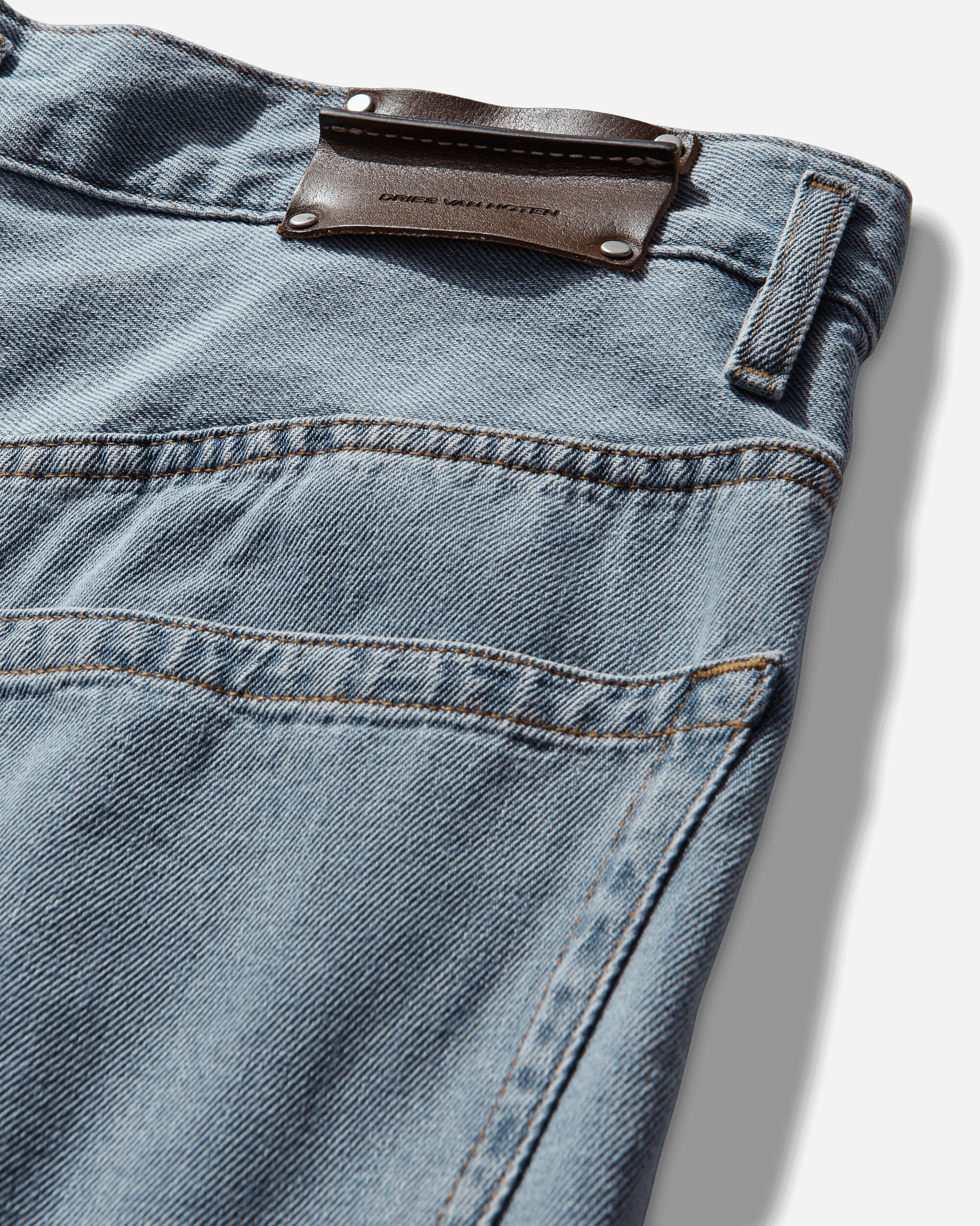 Men's Pleated Jeans Light Blue - Image 3