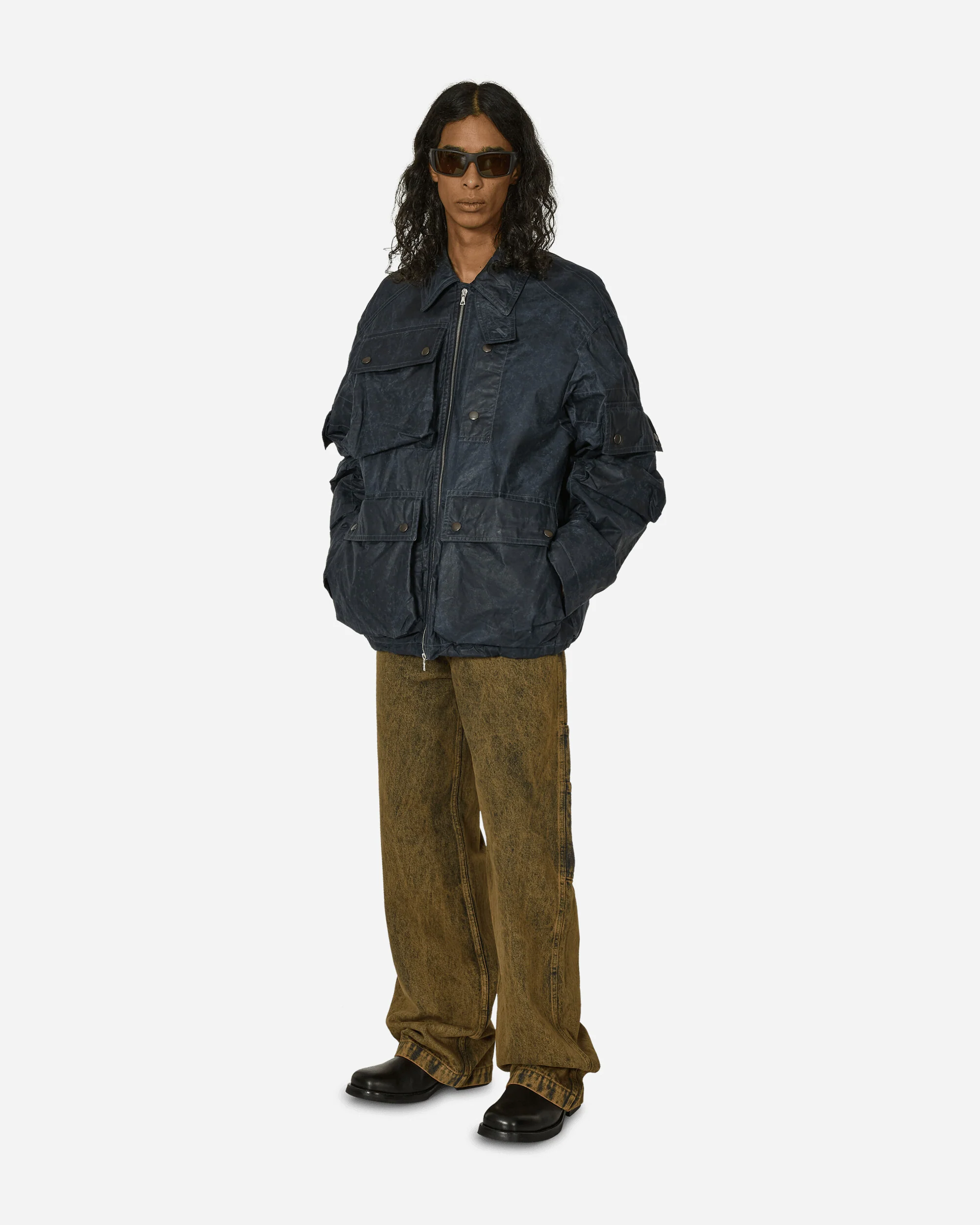 Loose Fit Denim Pants Beige - Image 4