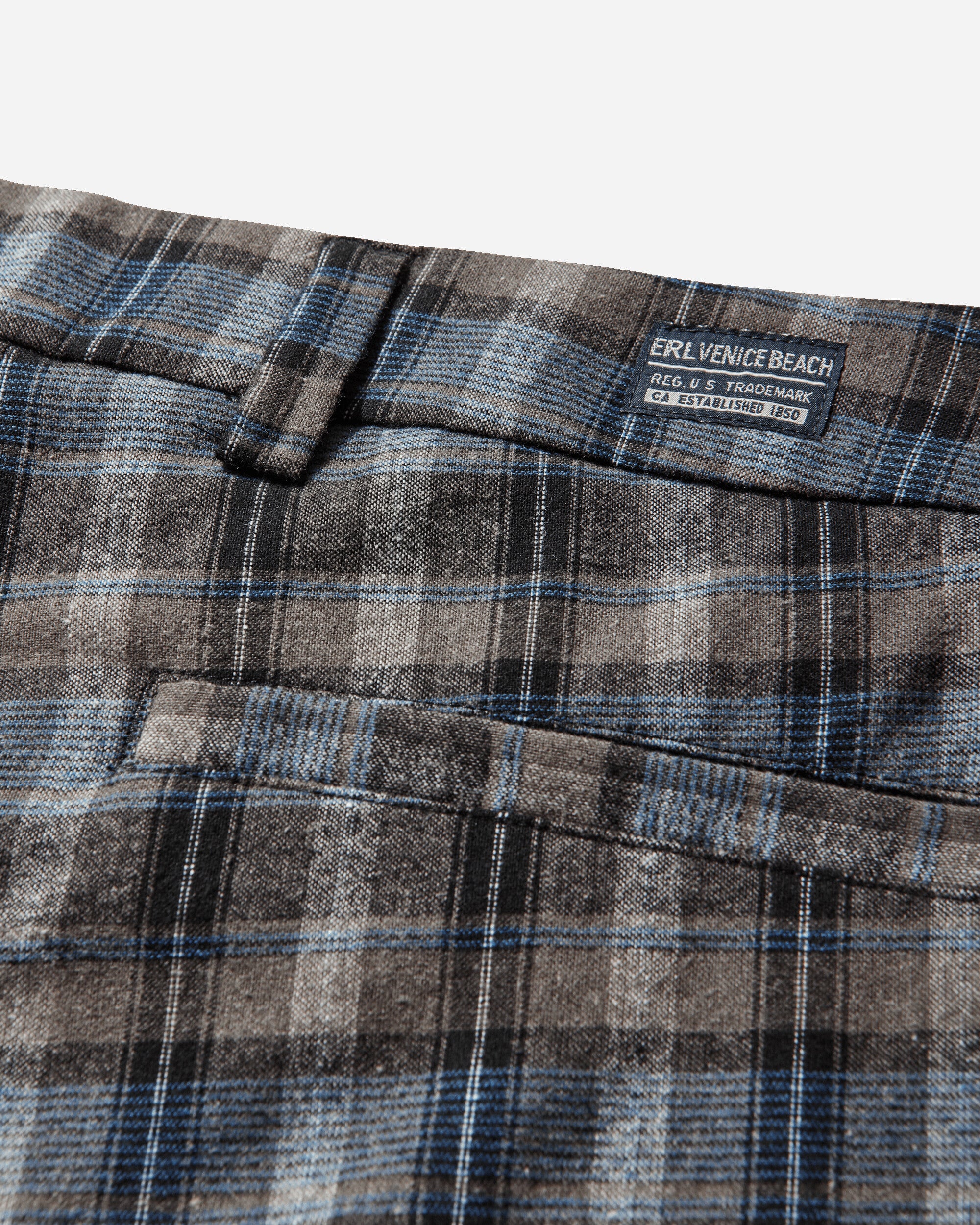 Men's Check Shorts Grey - Image 3