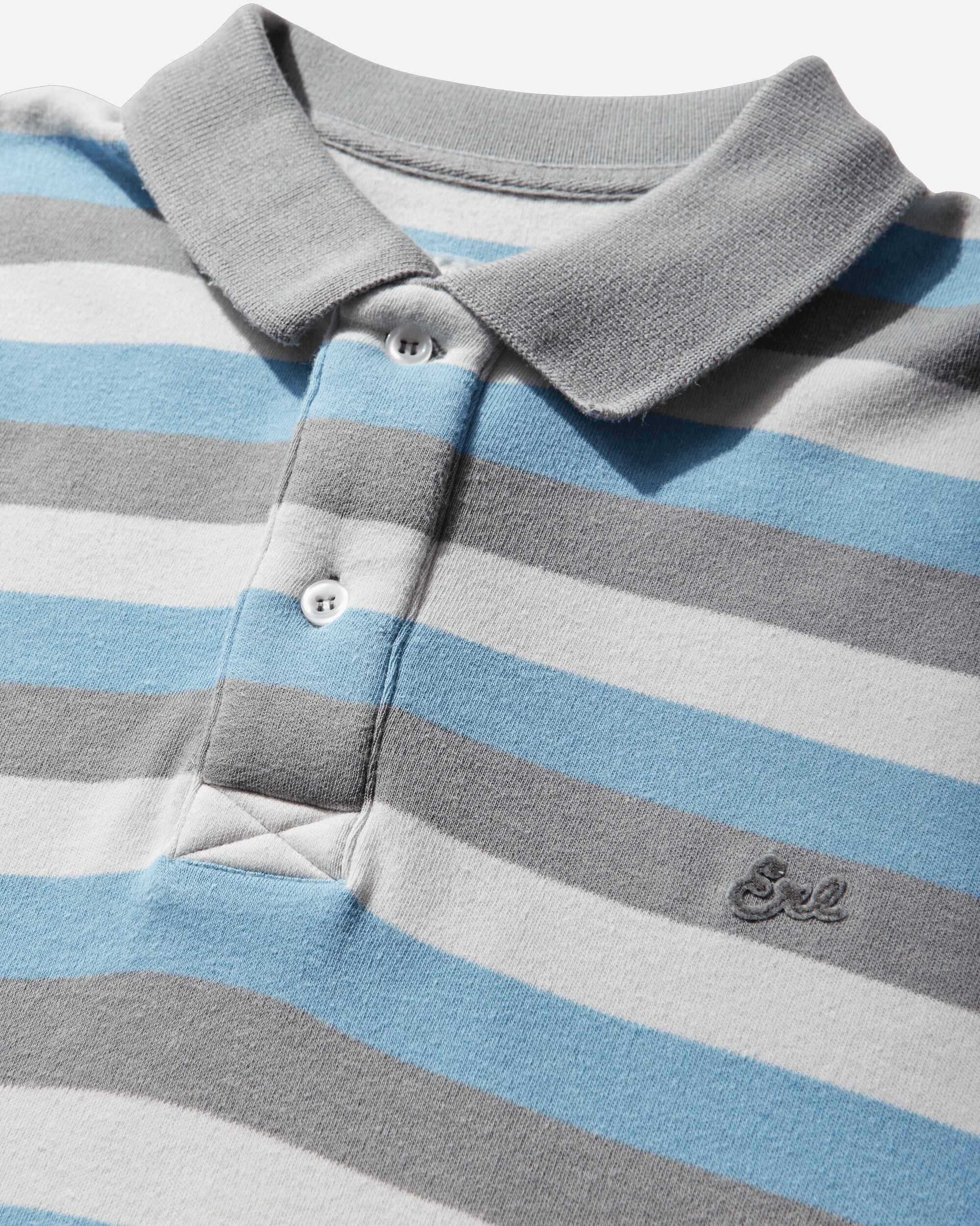 Men's Striped Long Sleeve Polo Blue - Image 4