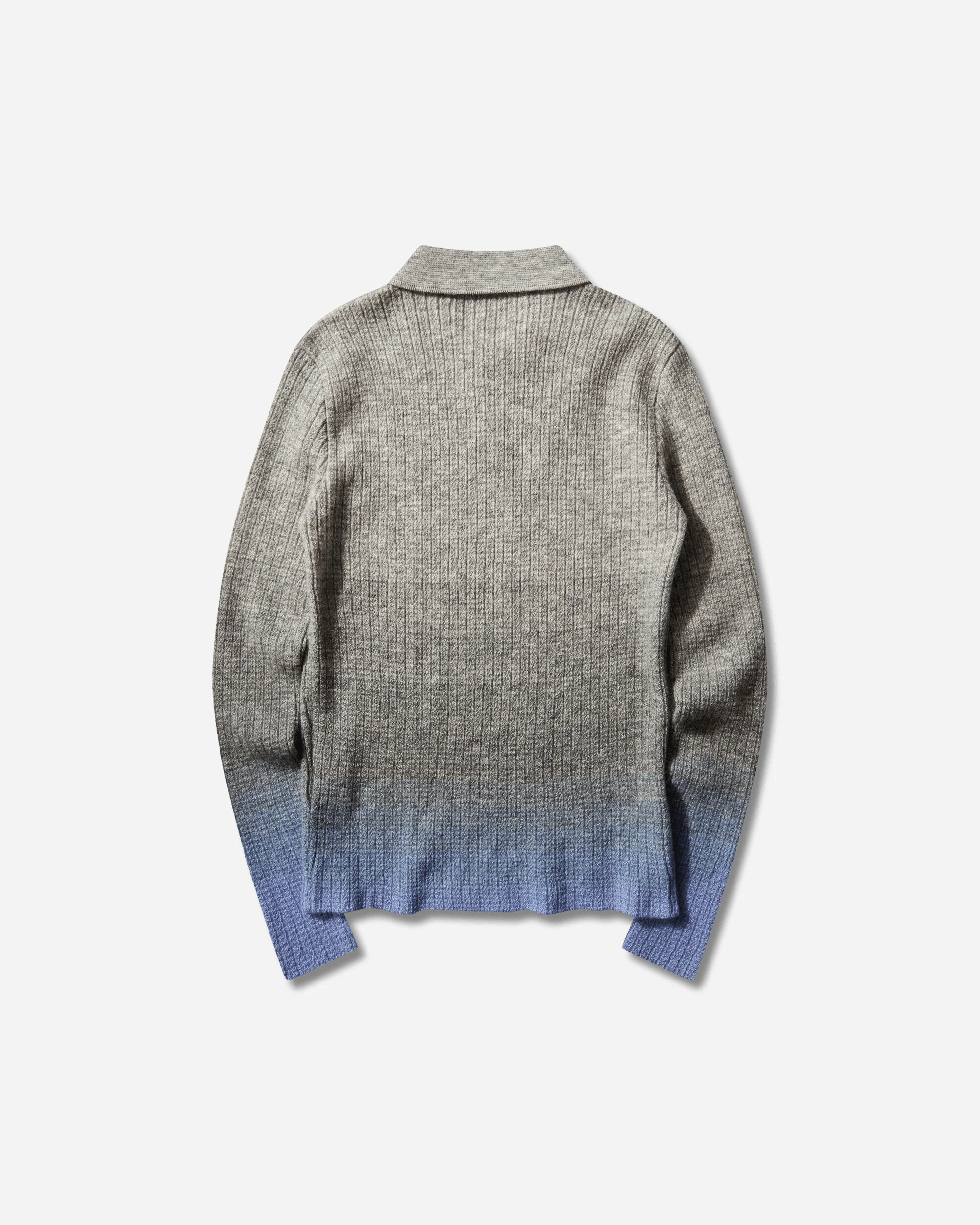 Men's Thin Gradient Polo Knit Grey / Blue - Image 2