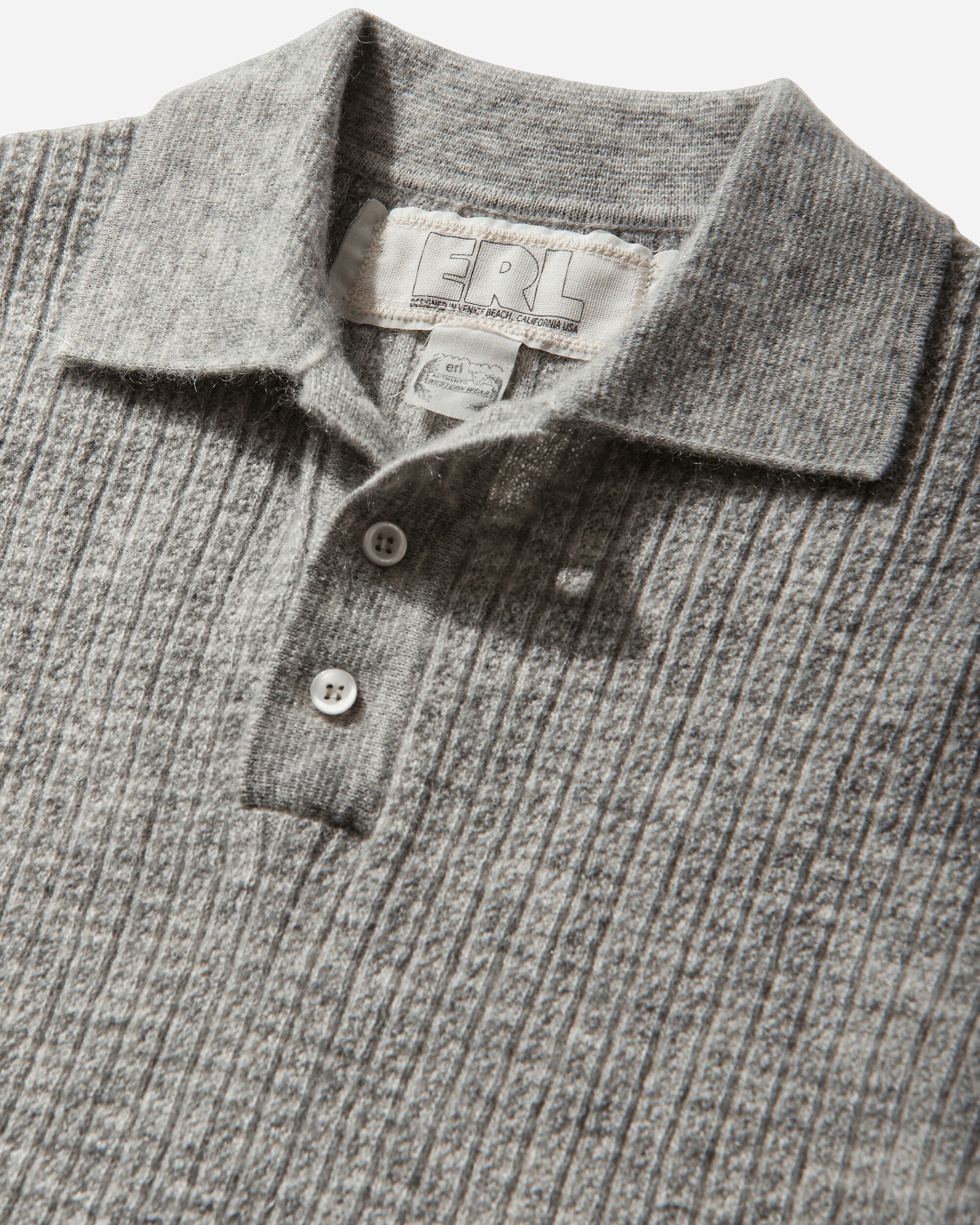 Men's Thin Gradient Polo Knit Grey / Blue - Image 3