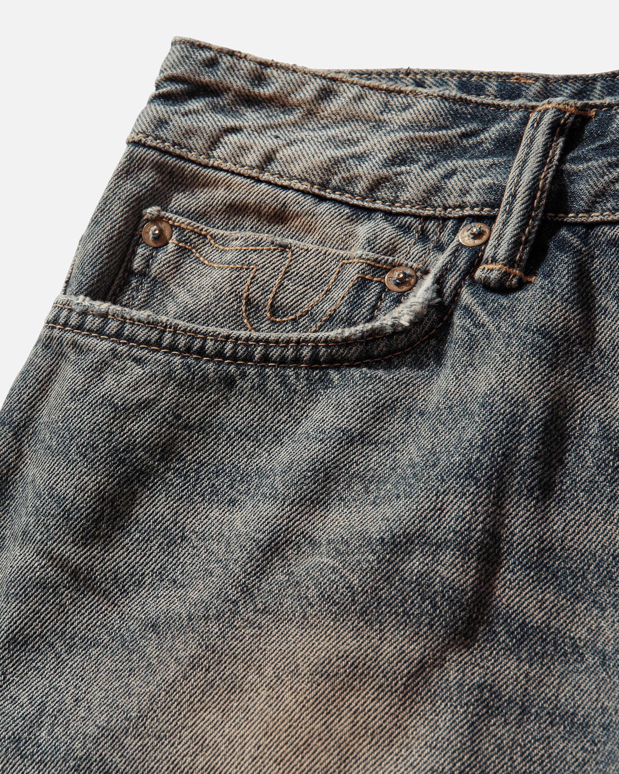 Men's Multi-Pocket Style Washing Jeans Indigo - Image 4