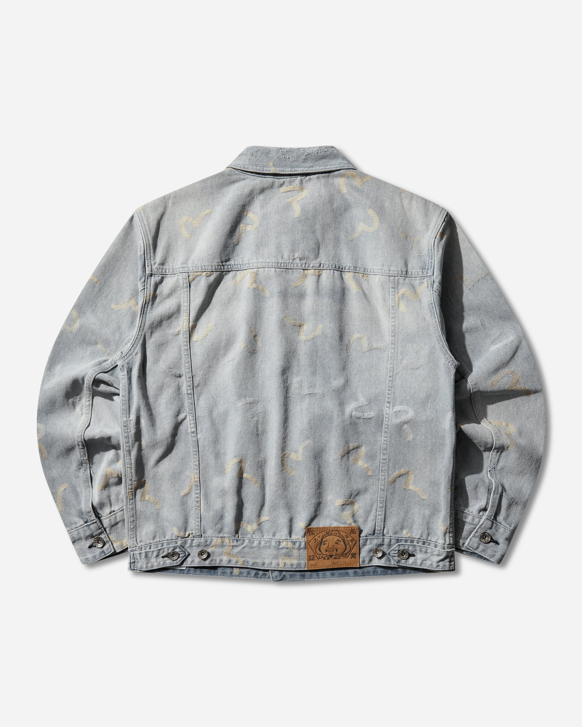 Men's All-Over Seagull Jacquard Denim Jacket Indigo - Image 2