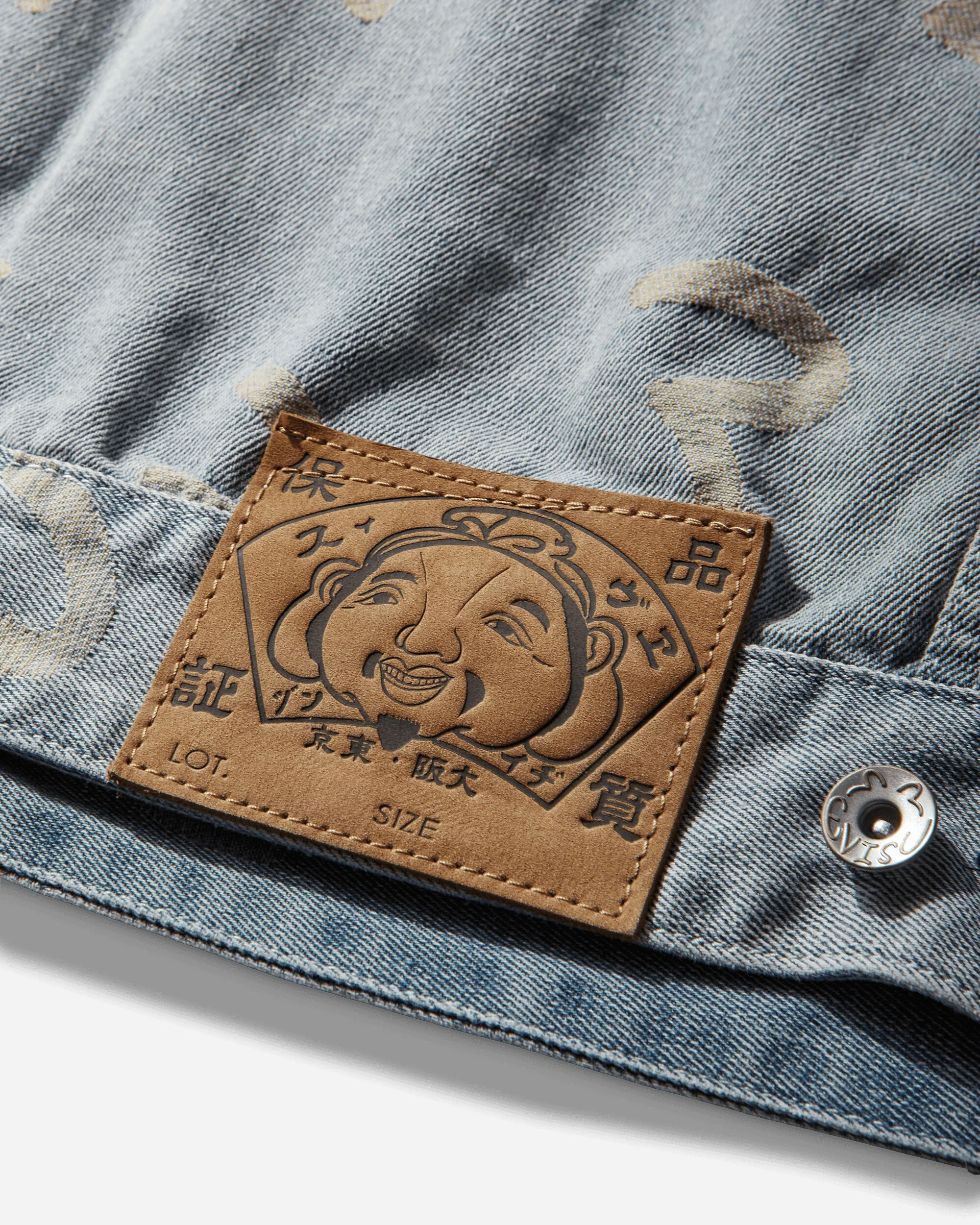 Men's All-Over Seagull Jacquard Denim Jacket Indigo - Image 4