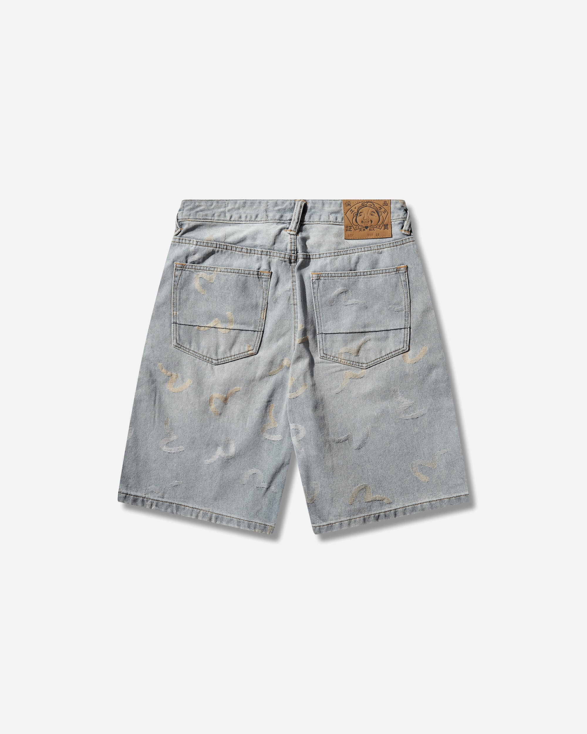 Men's All-Over Seagull Jacquard Denim Shorts Indigo - Image 2