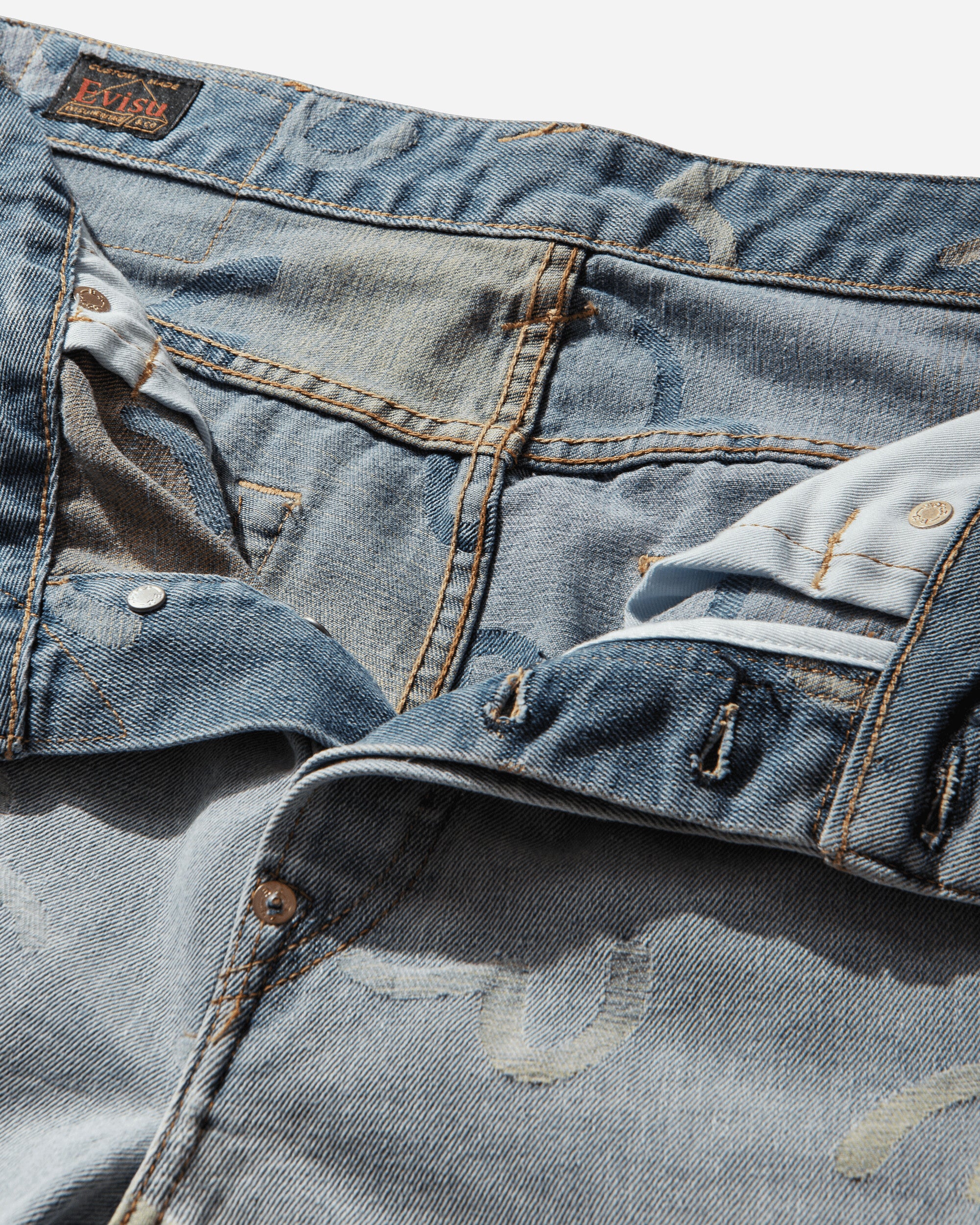 Men's All-Over Seagull Jacquard Denim Shorts Indigo - Image 3