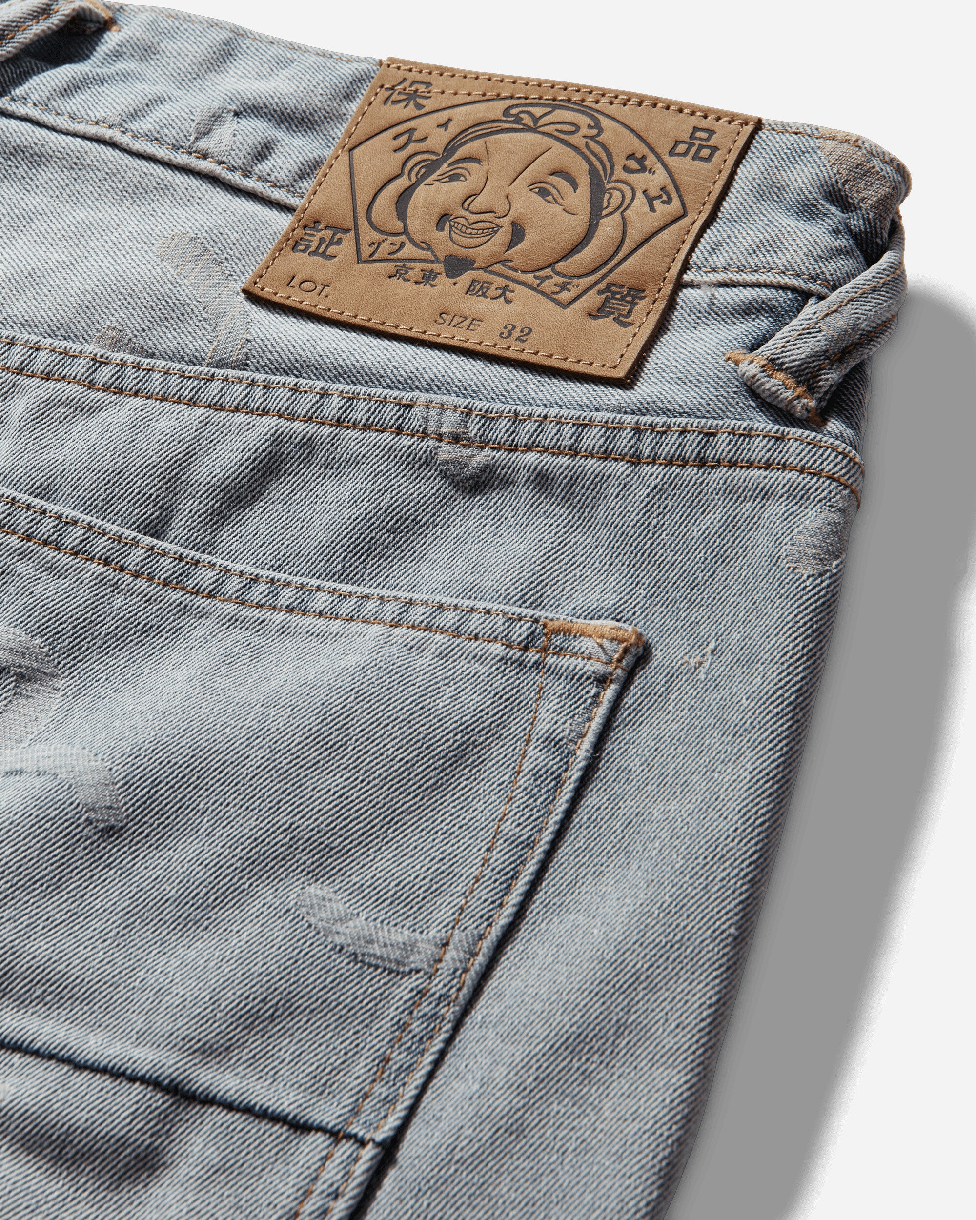 Men's All-Over Seagull Jacquard Denim Shorts Indigo - Image 4