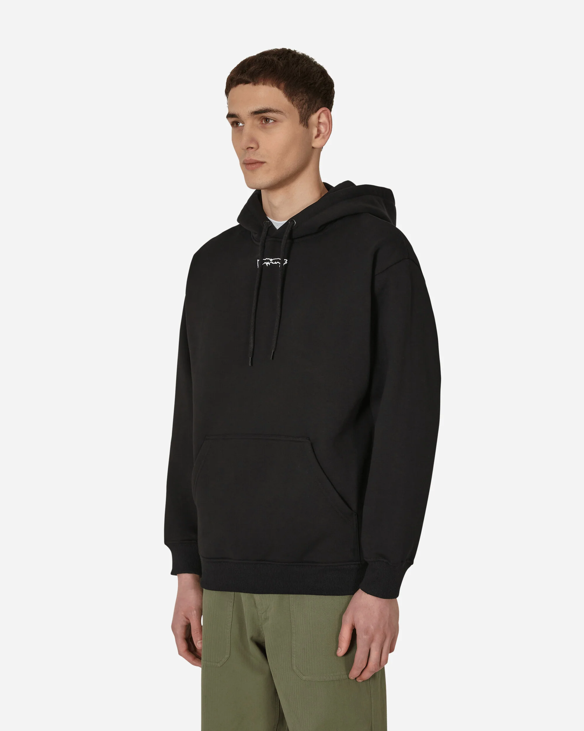Outline Drip Hooded Sweatshirt Black - Image 2