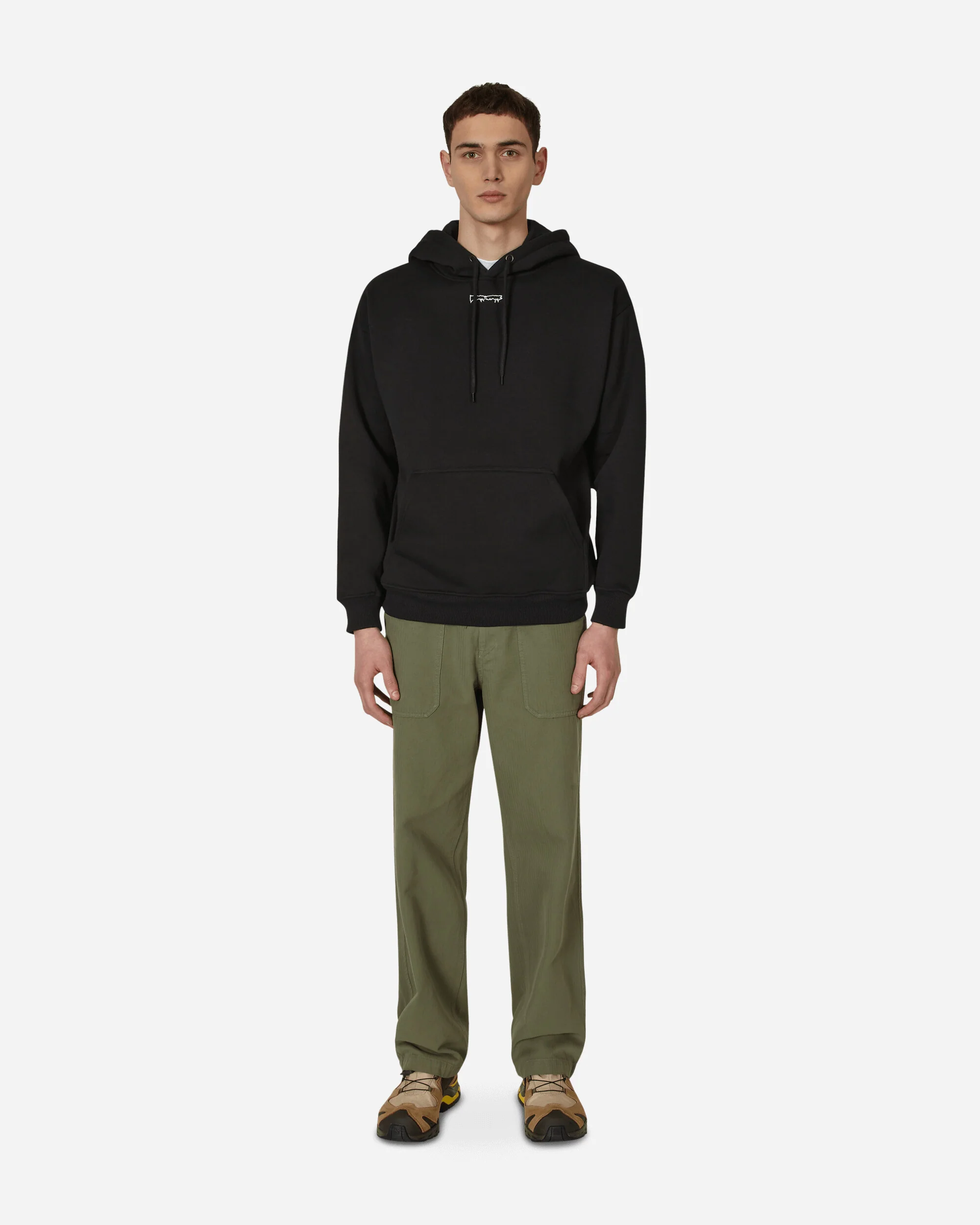 Outline Drip Hooded Sweatshirt Black - Image 4