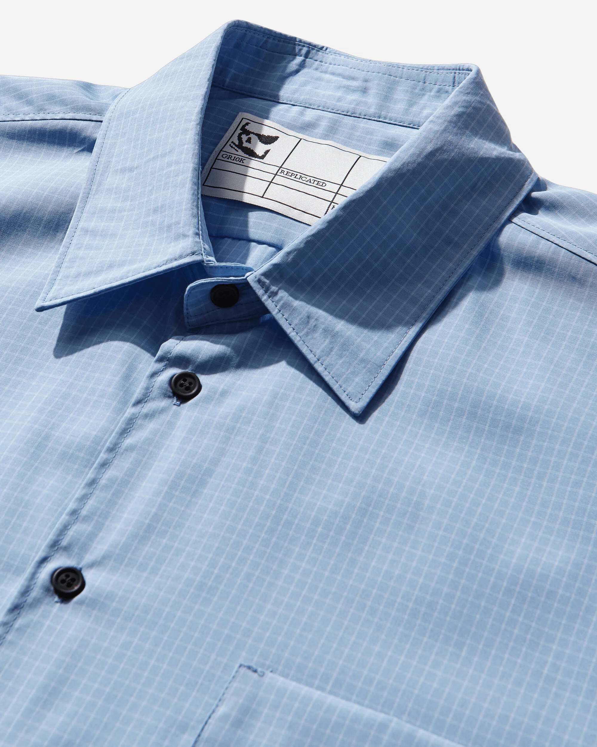 Men's 21000 Replicated Longsleeve Shirt Check Light Blue - Image 4
