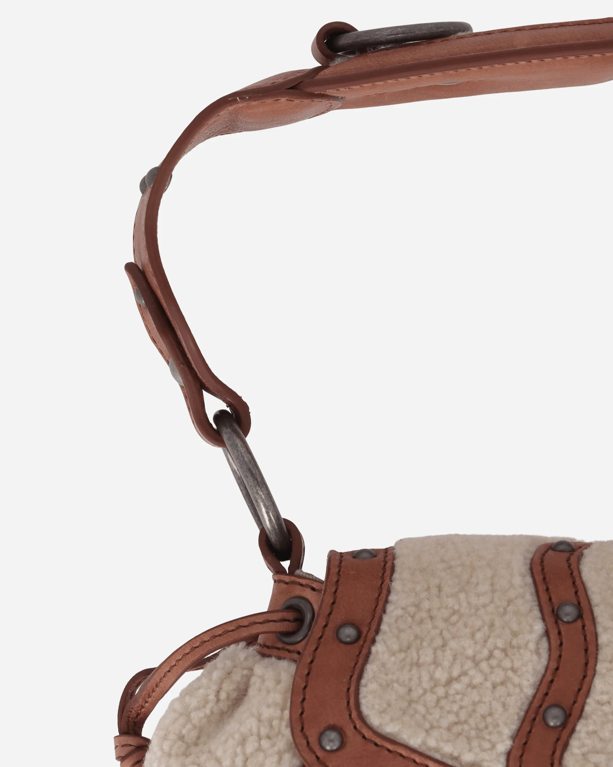 Mini Claudia Fur Bag Off White - Image 6