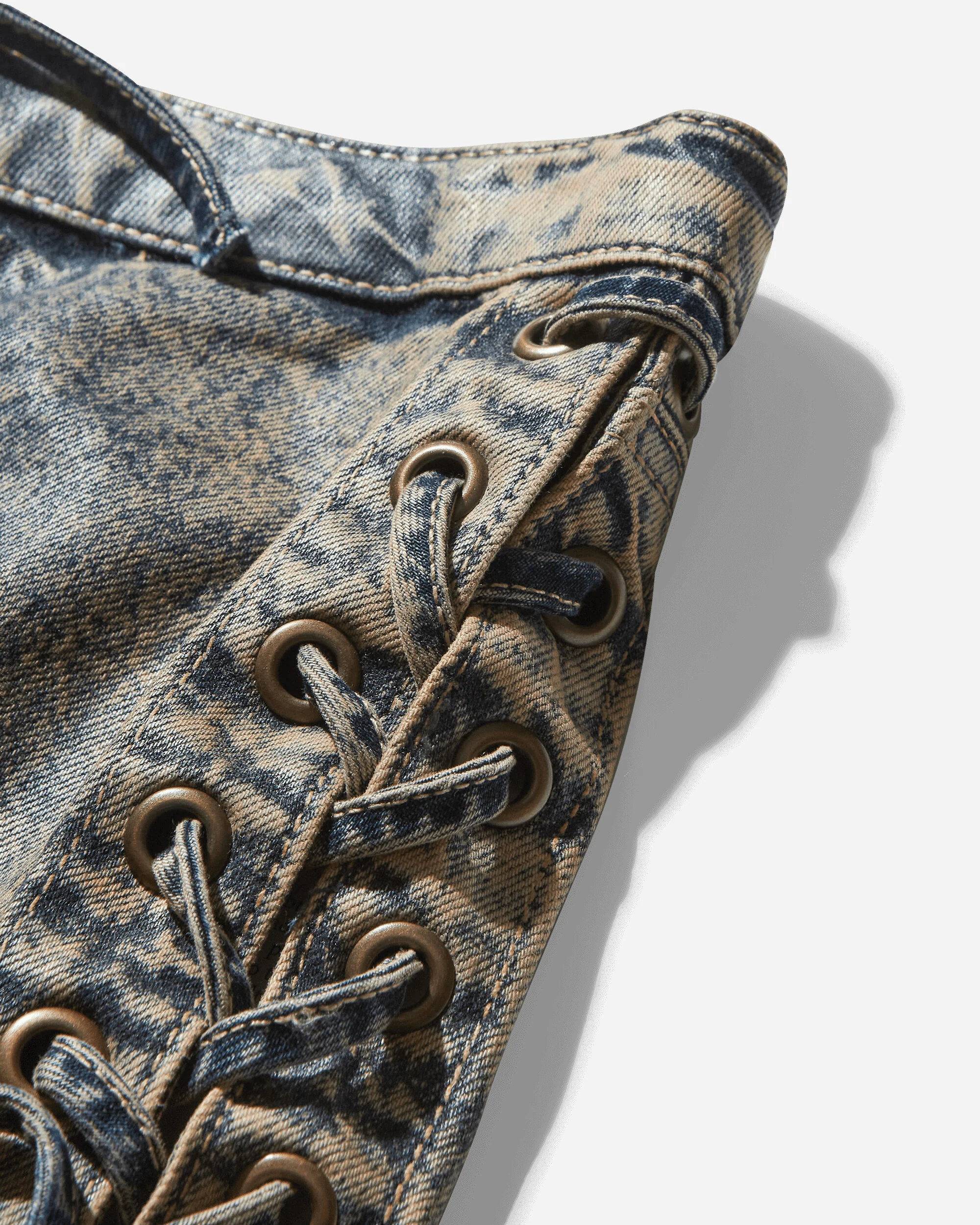 Women's Coated Denim Shorts Heavy Stone Wash - Image 3