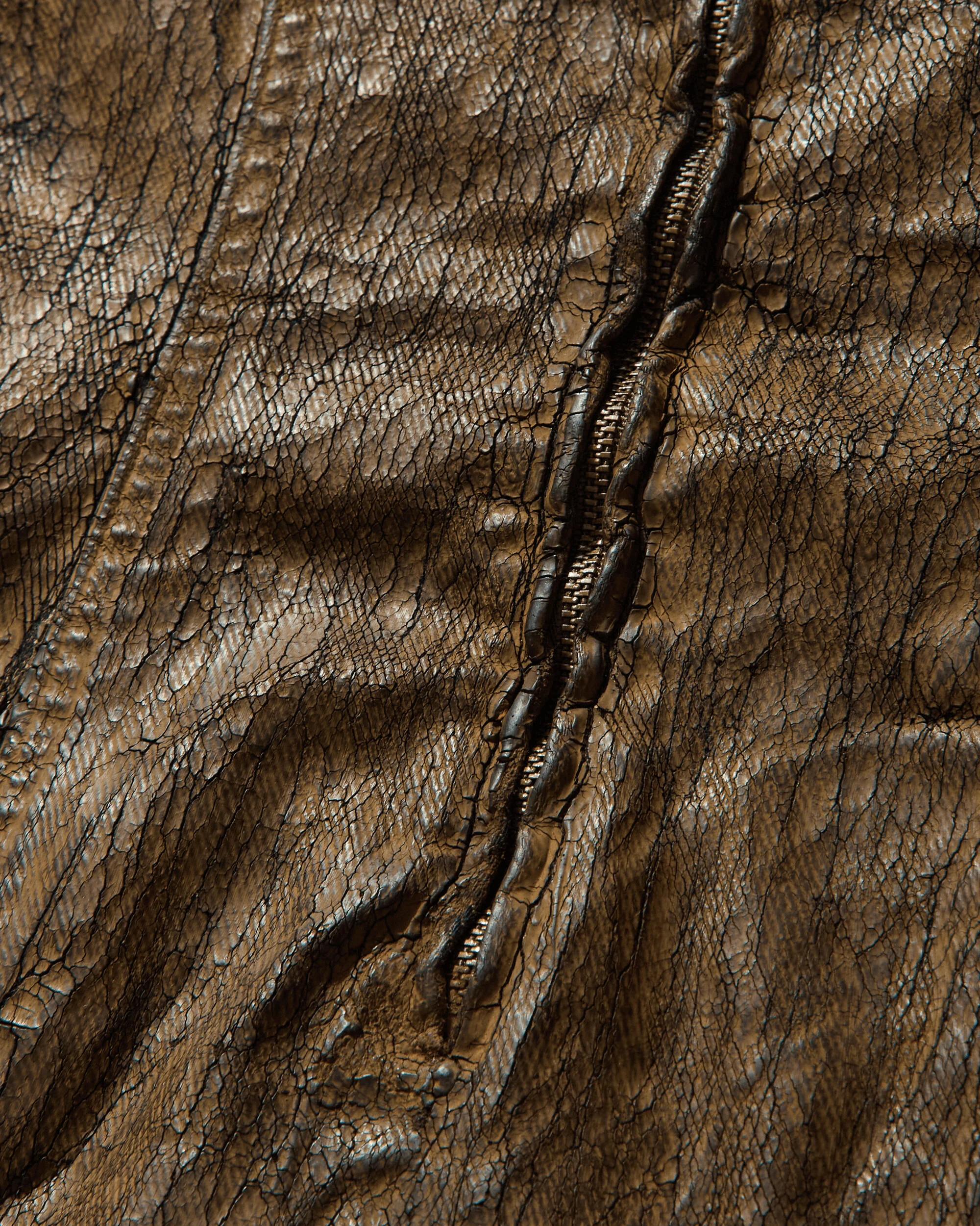 Women's Crackle Denim Dress Dark Brown Earth - Image 3
