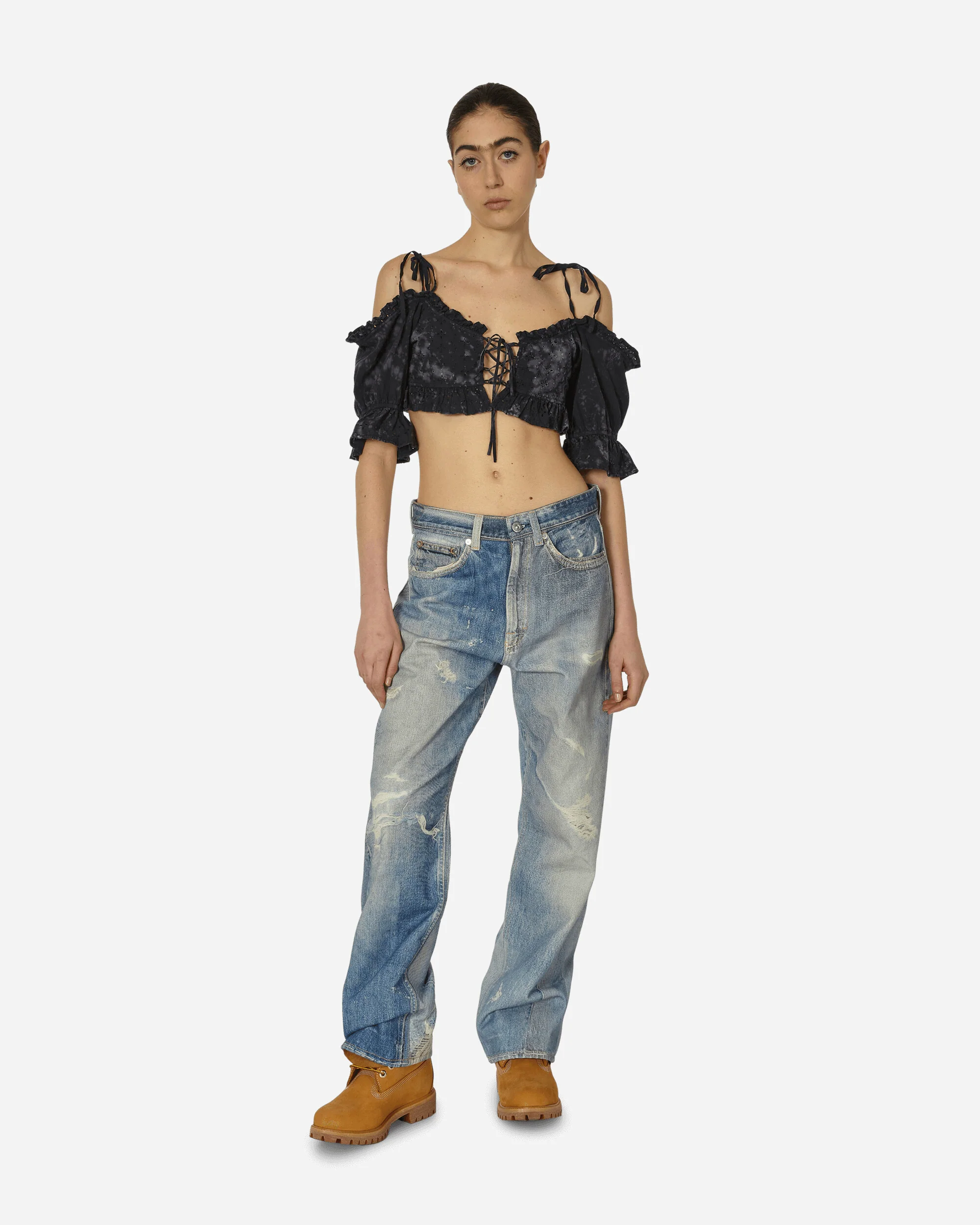 Dyed Sangallo Top Washed Out Black - Image 4