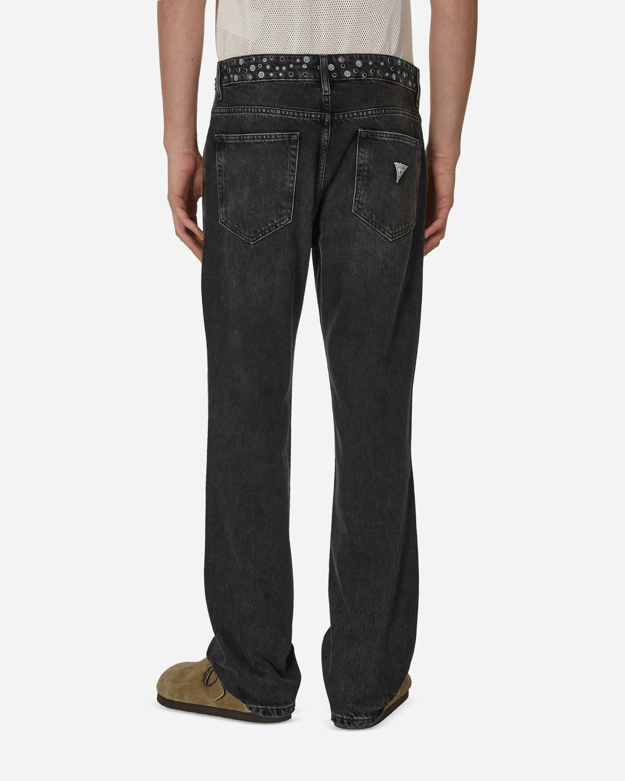 Embellished Flare Pants Aged Black Wash - Image 3