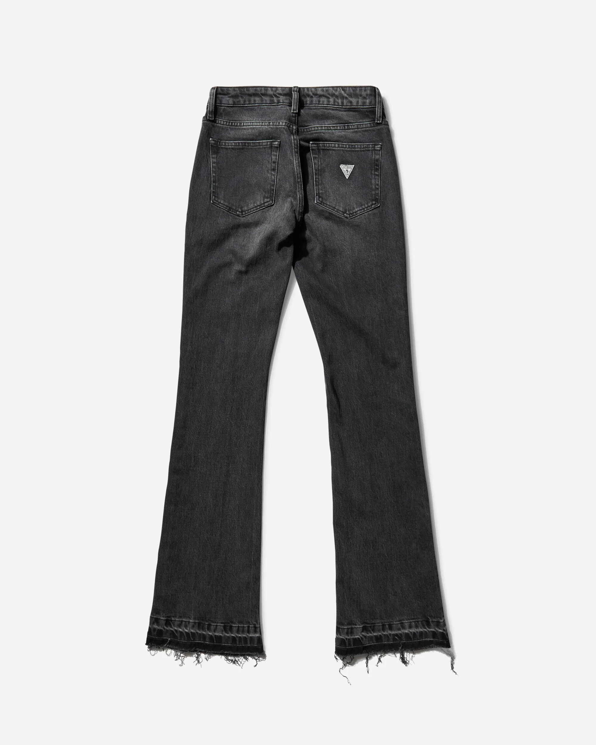 Women's Flare Denim Pants Used Sanded Black Wash - Image 2
