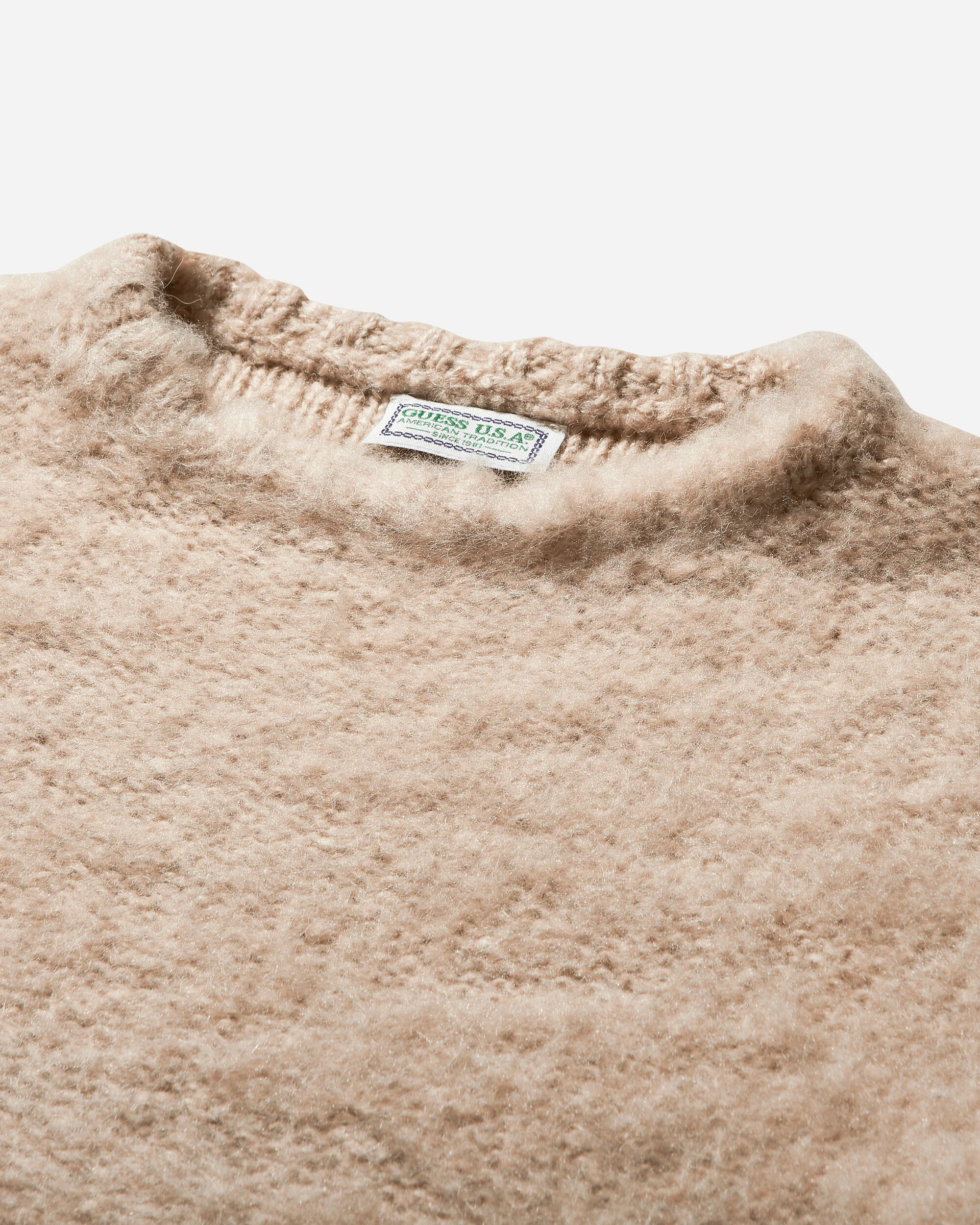 Women's Fuzzy Crewneck Sweater Oxford Tan - Image 3