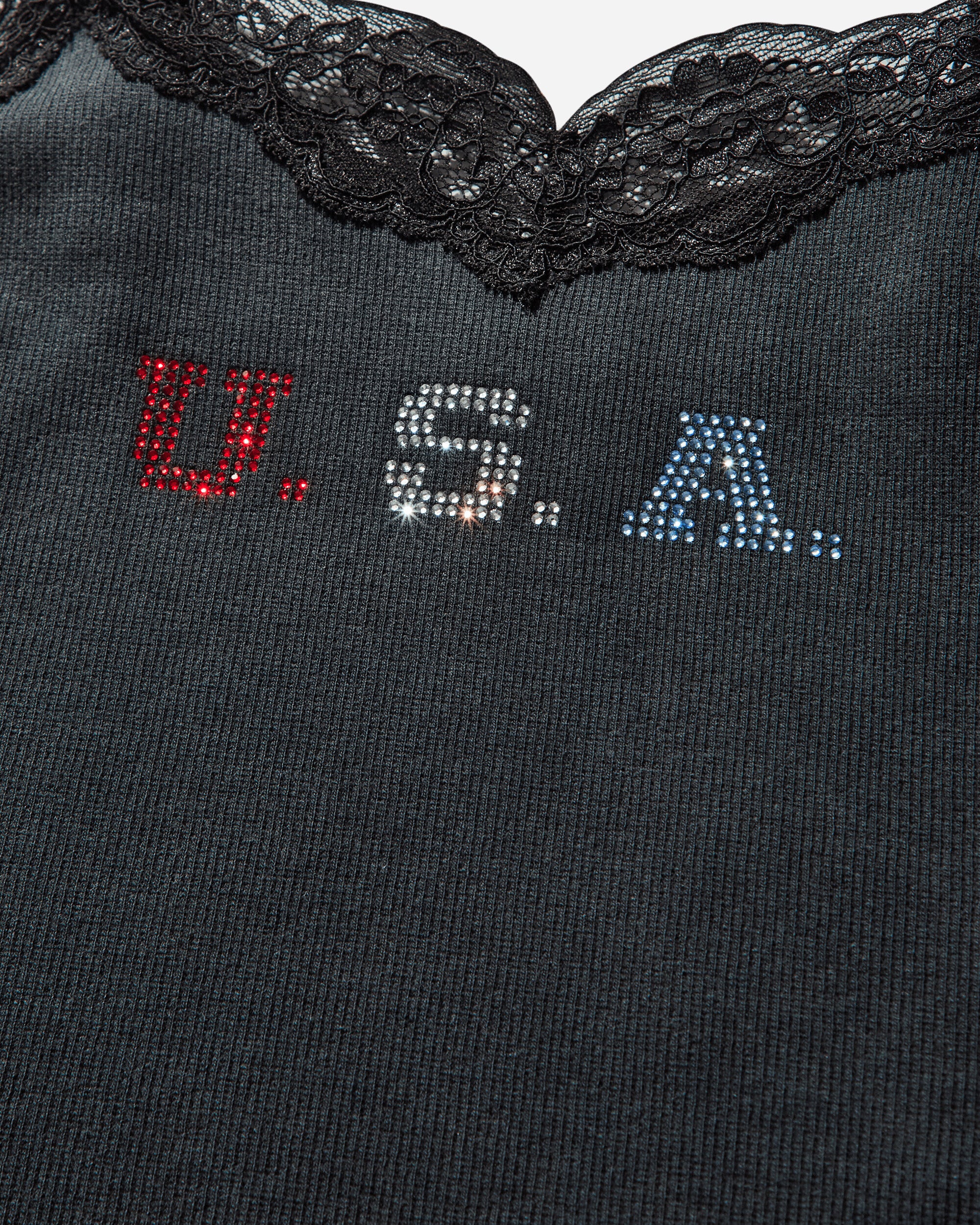Women's Lace Cami Washed Out Black - Image 3