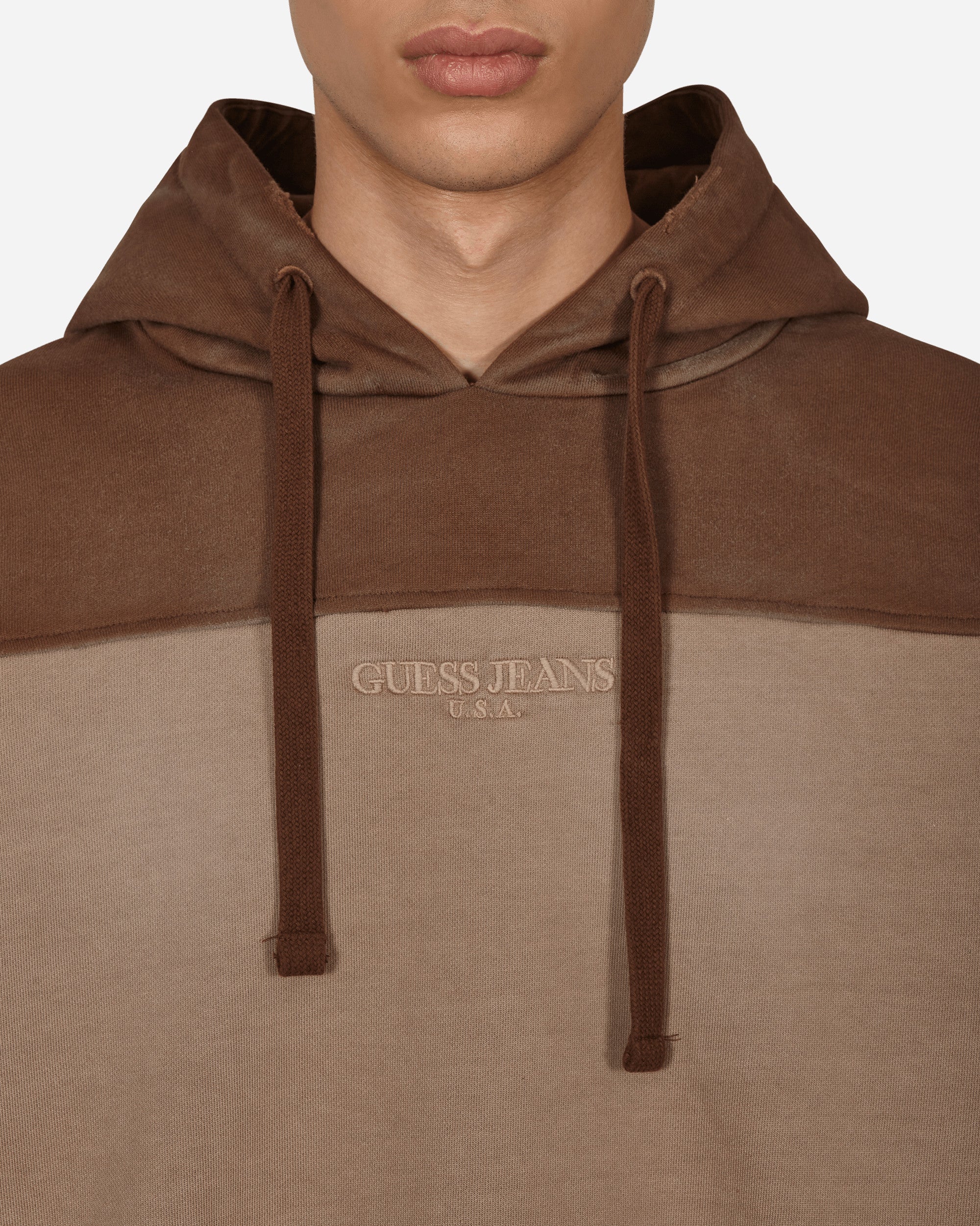 Two Tone Hooded Sweatshirt Brown - Image 5