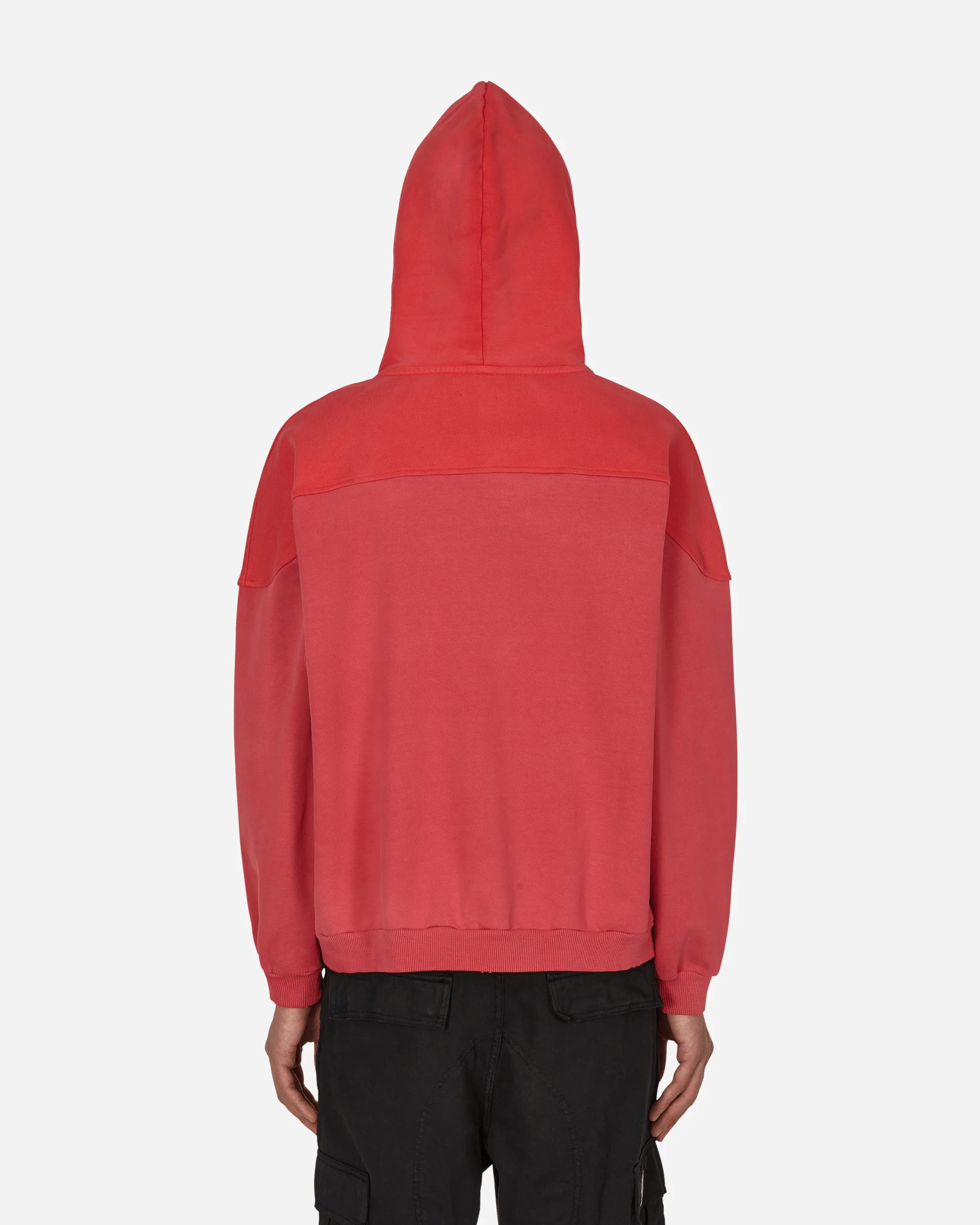 Two Tone Hooded Sweatshirt Red - Image 3