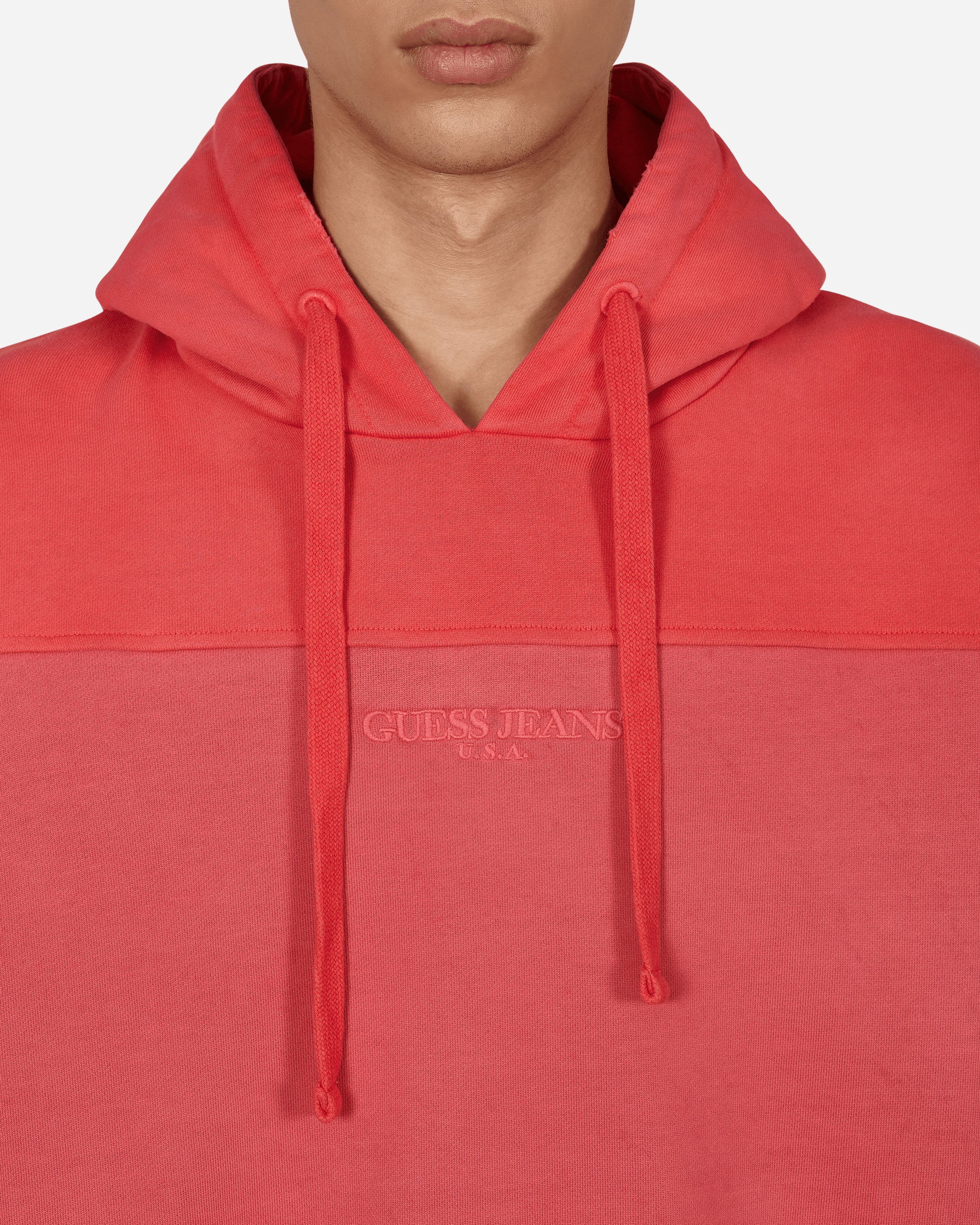 Two Tone Hooded Sweatshirt Red - Image 5