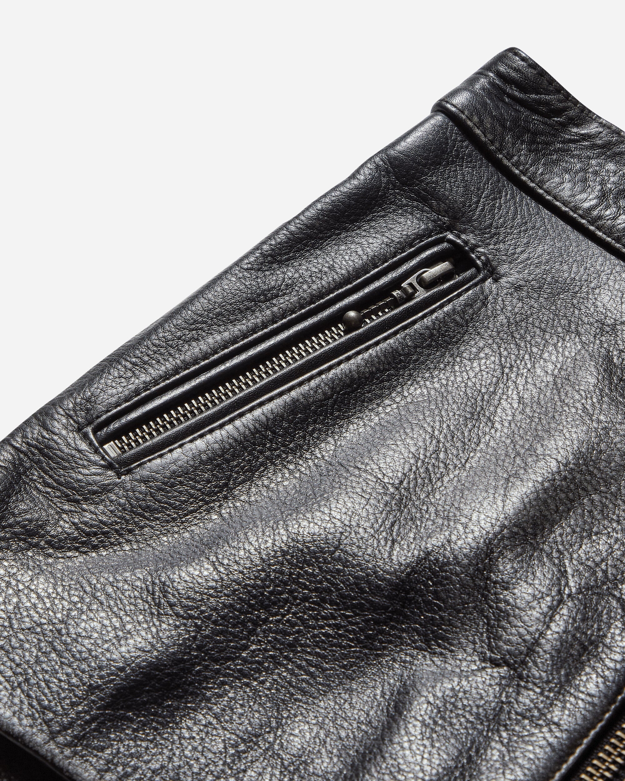 Women's Vintage Leather Skirt Jet Black - Image 4