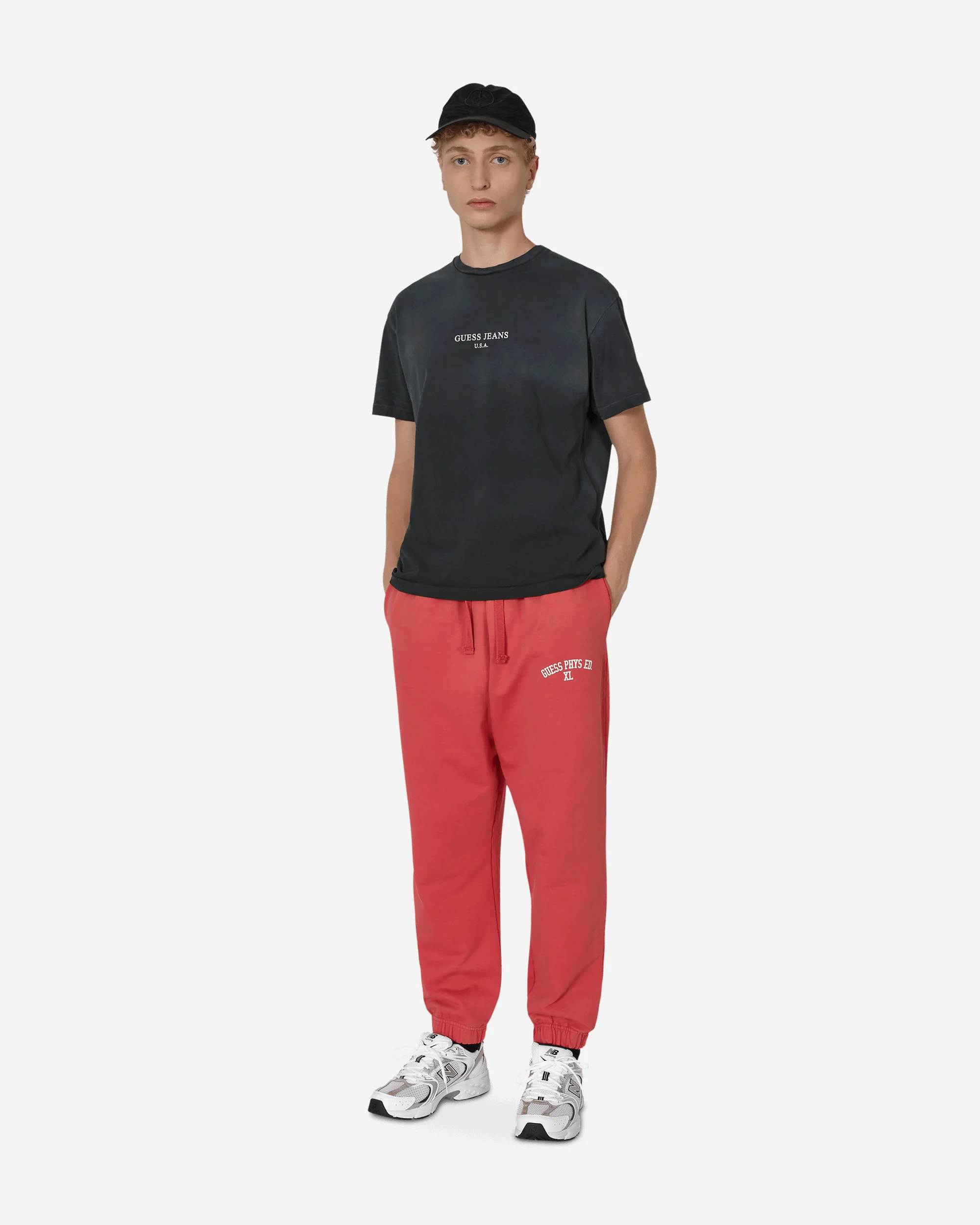 Washed Terry Sweatpants Red - Image 4