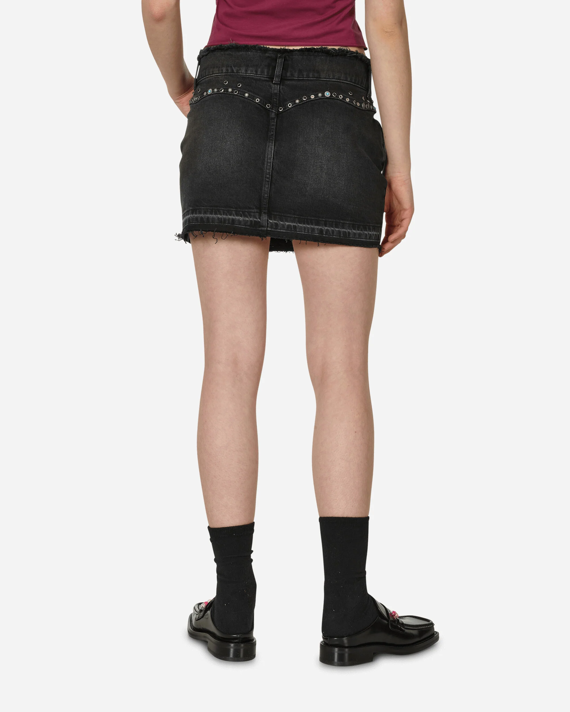 Western Denim Skirt Used Black Wash - Image 3