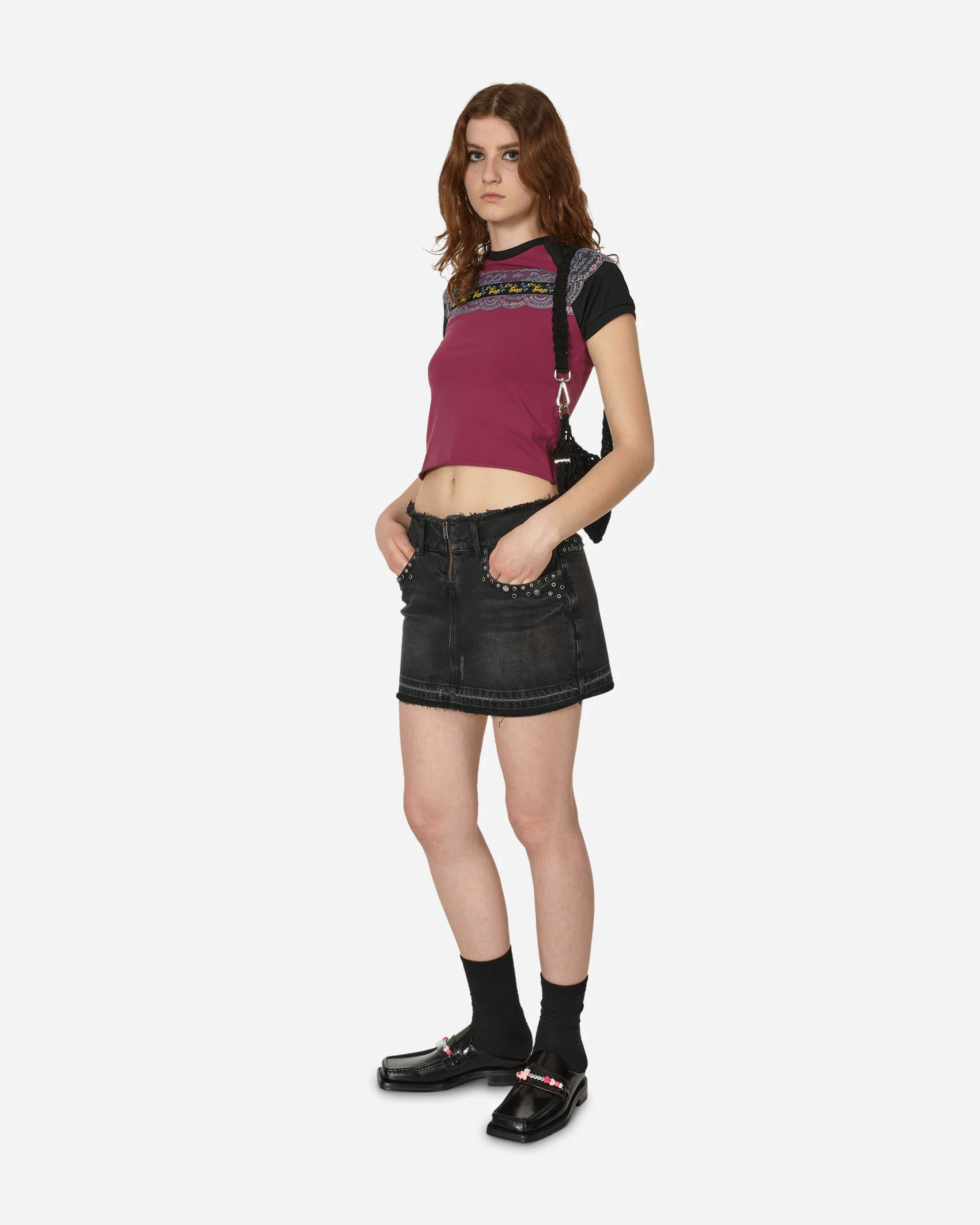 Western Denim Skirt Used Black Wash - Image 4