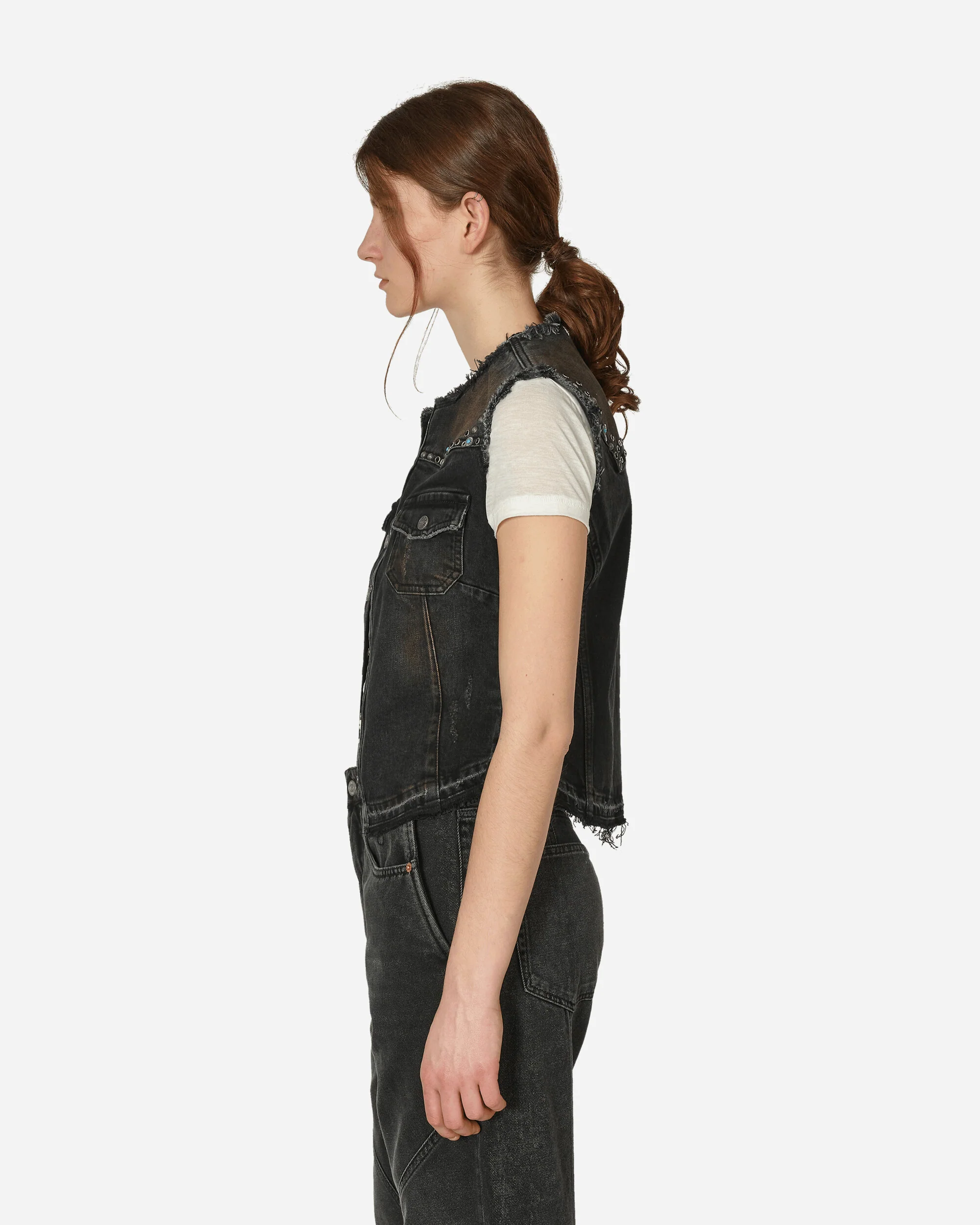 Western Denim Vest Used Black Wash - Image 2