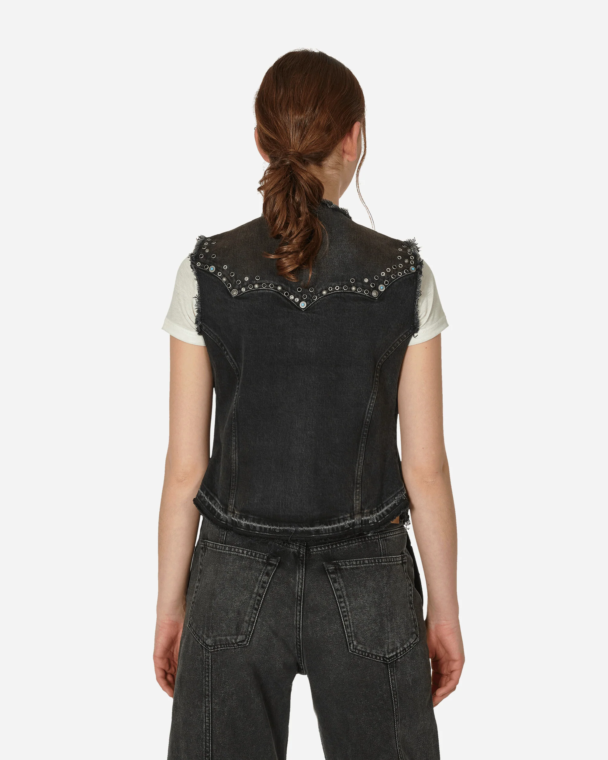Western Denim Vest Used Black Wash - Image 3