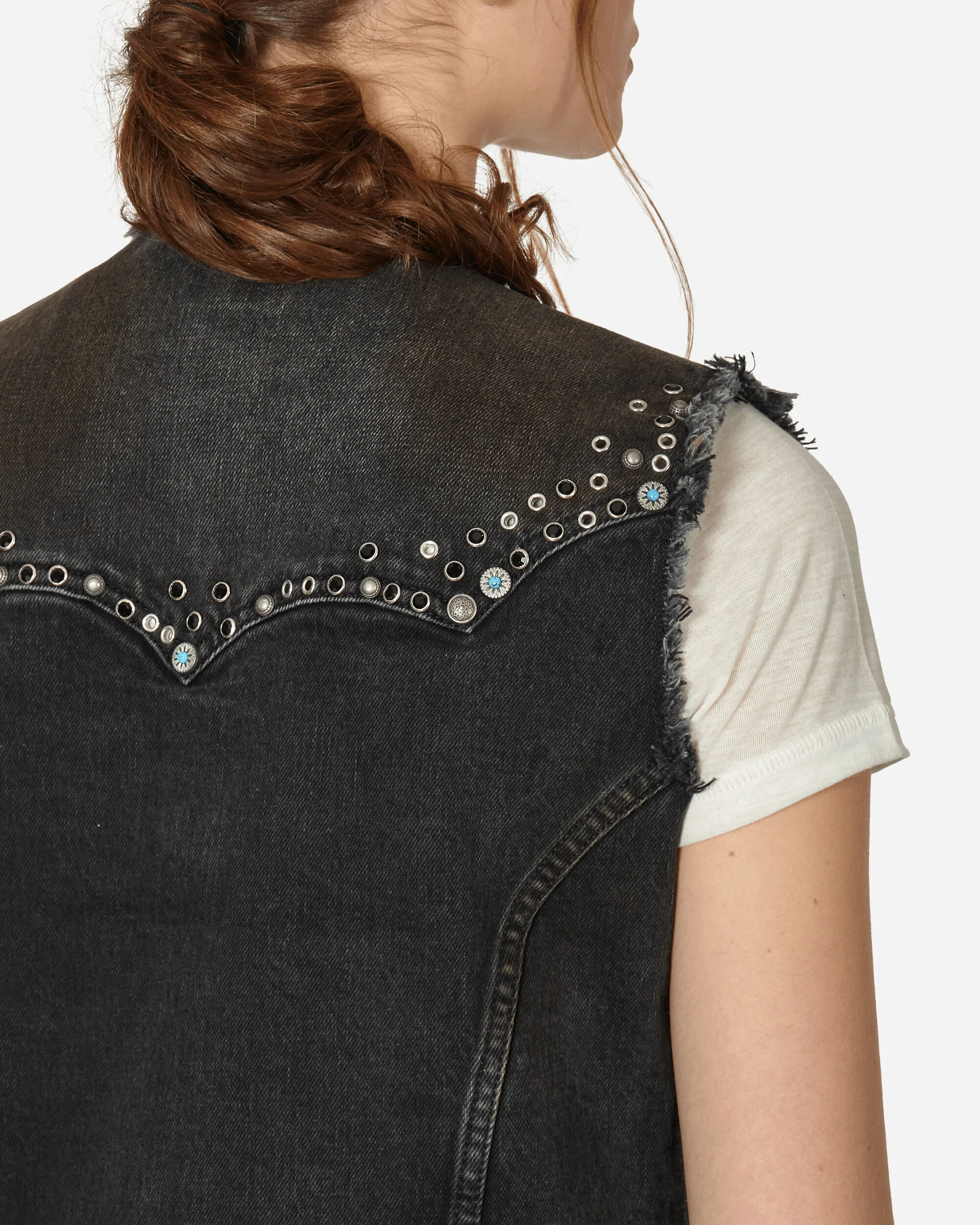 Western Denim Vest Used Black Wash - Image 5