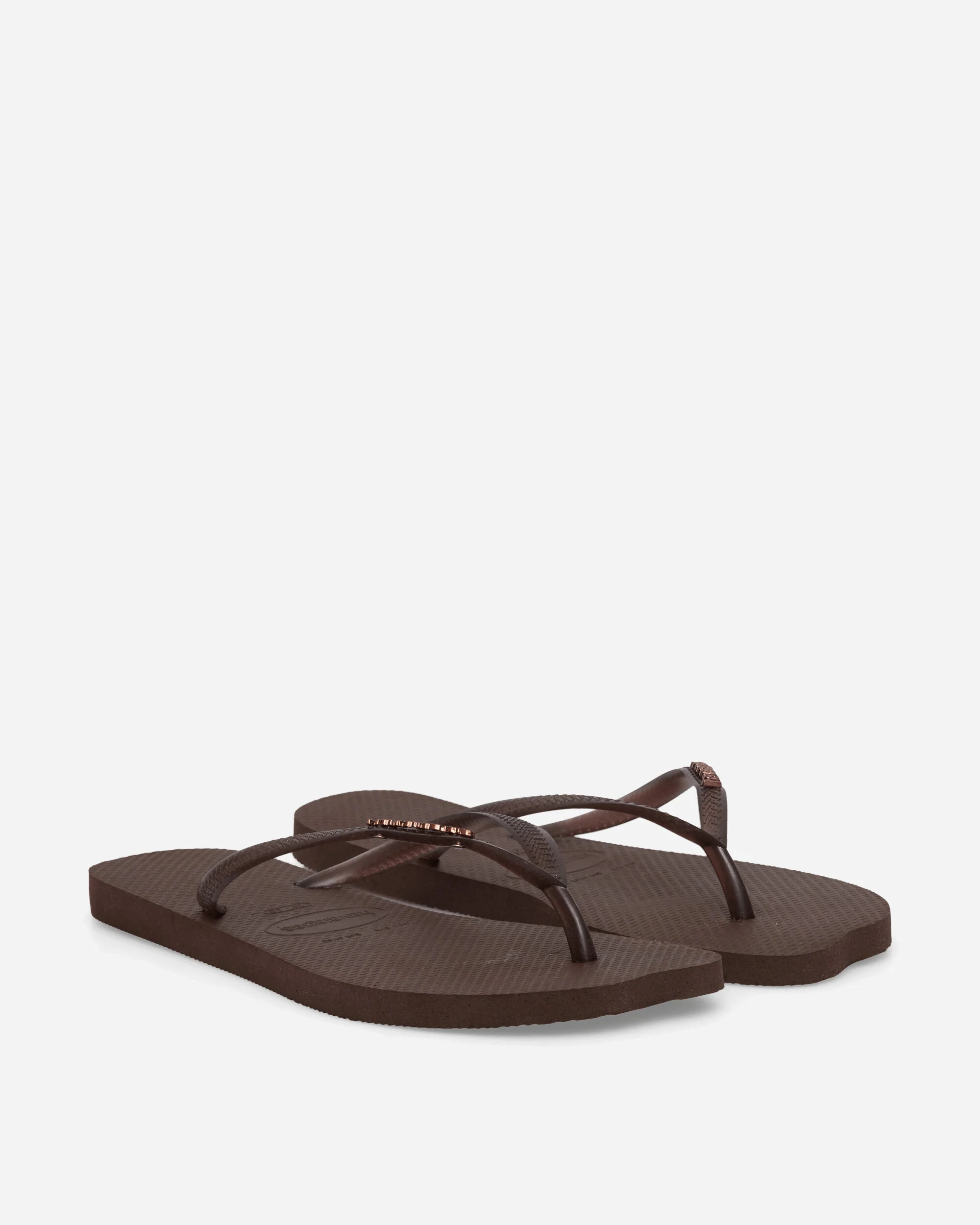 Women's Slim Split Flip Flops Dark Brown - Image 2