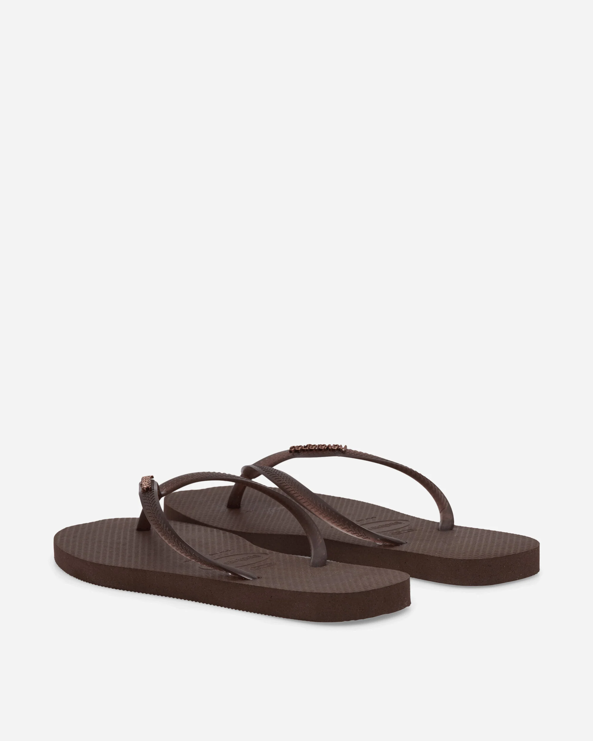 Women's Slim Split Flip Flops Dark Brown - Image 4