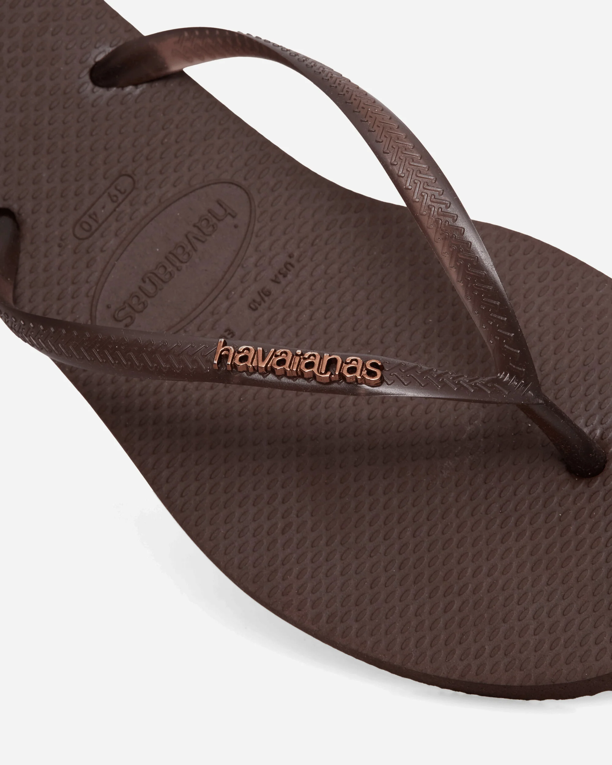 Women's Slim Split Flip Flops Dark Brown - Image 6