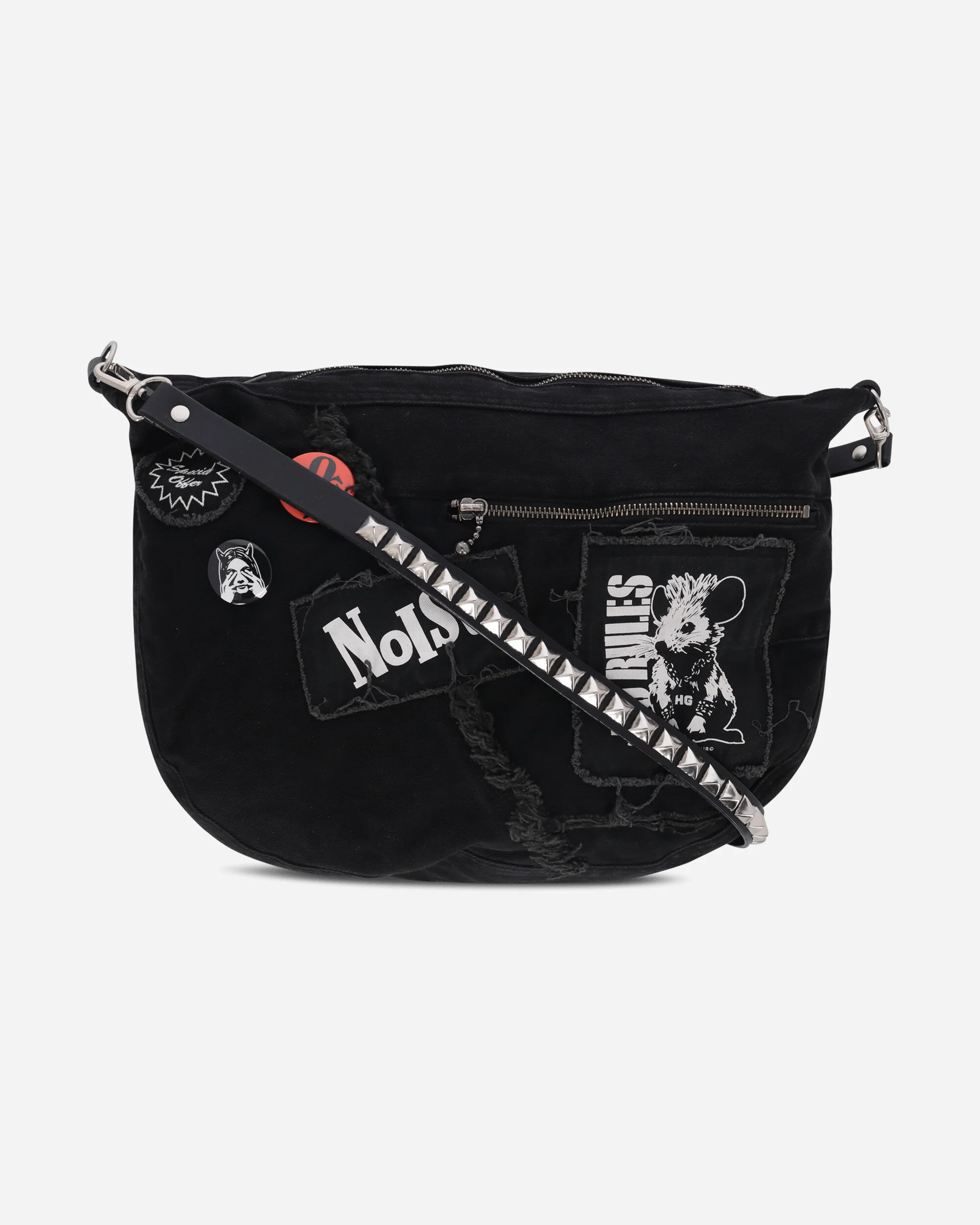 Studs Belt Shoulder Bag Black - Image 2
