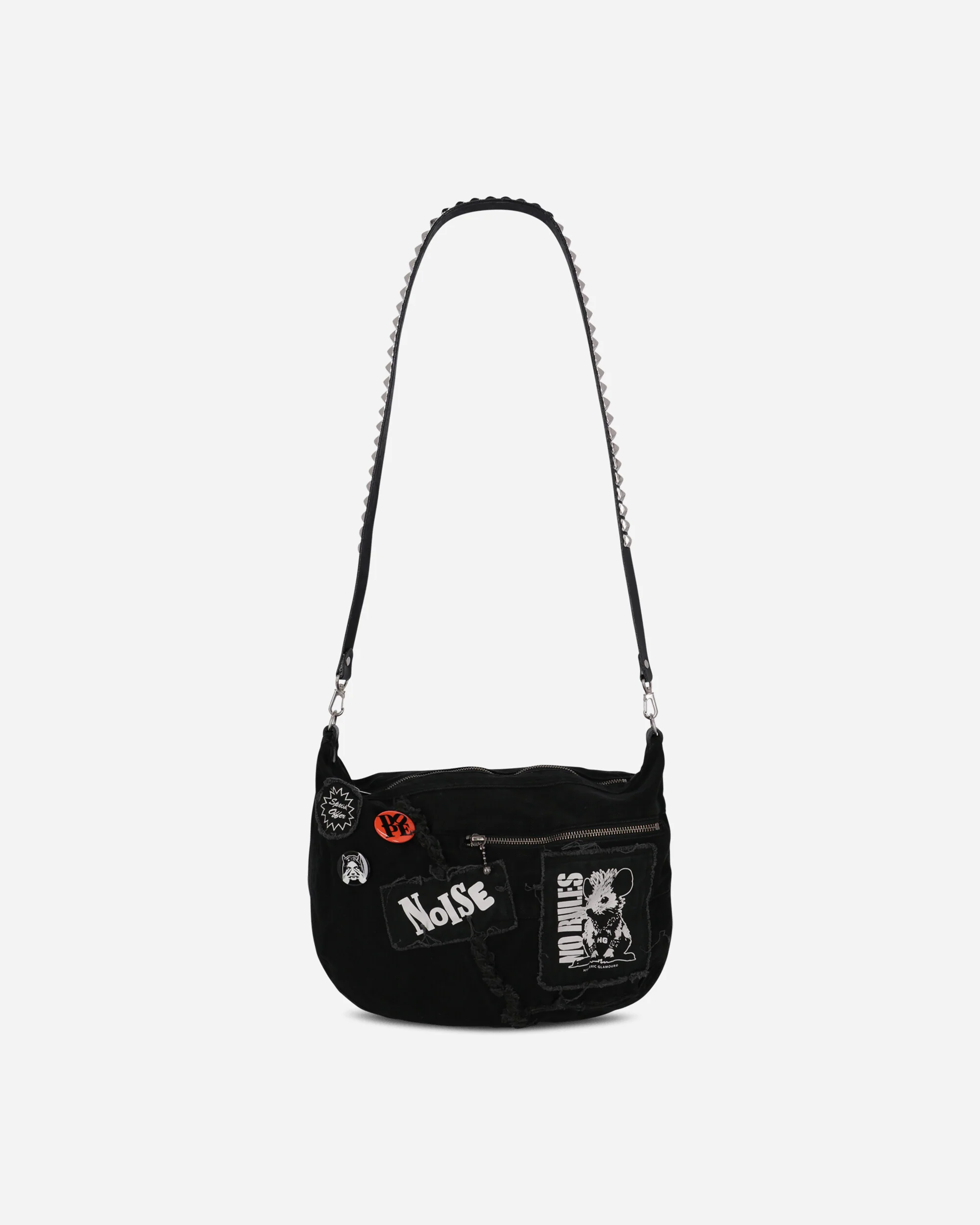 Studs Belt Shoulder Bag Black - Image 3