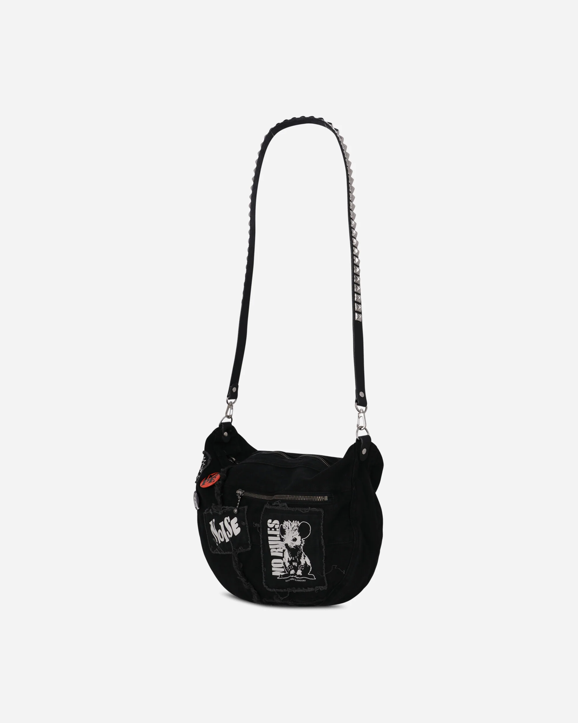 Studs Belt Shoulder Bag Black - Image 4