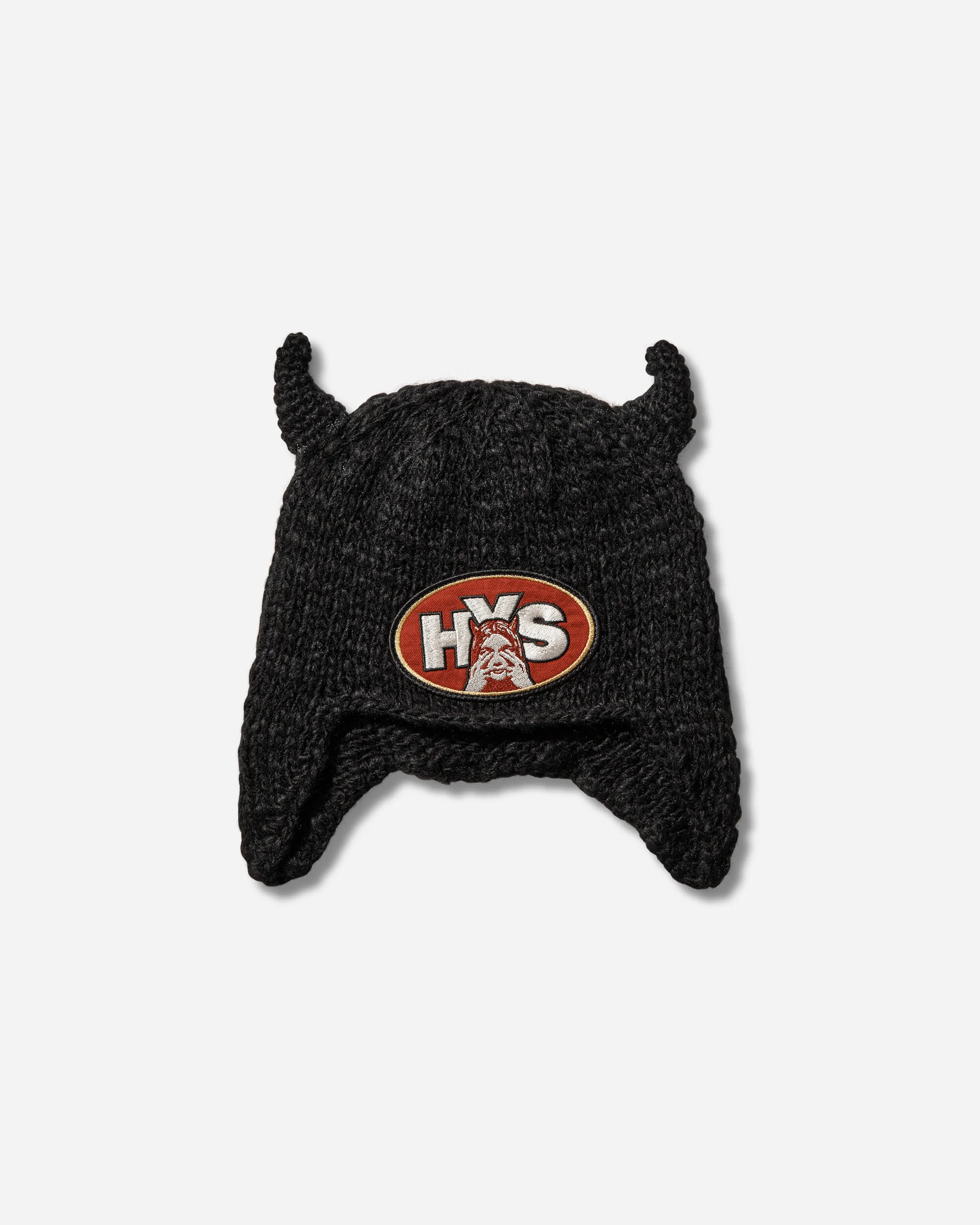 See No Evil Hand-Knitted Beanie Black - Image 2