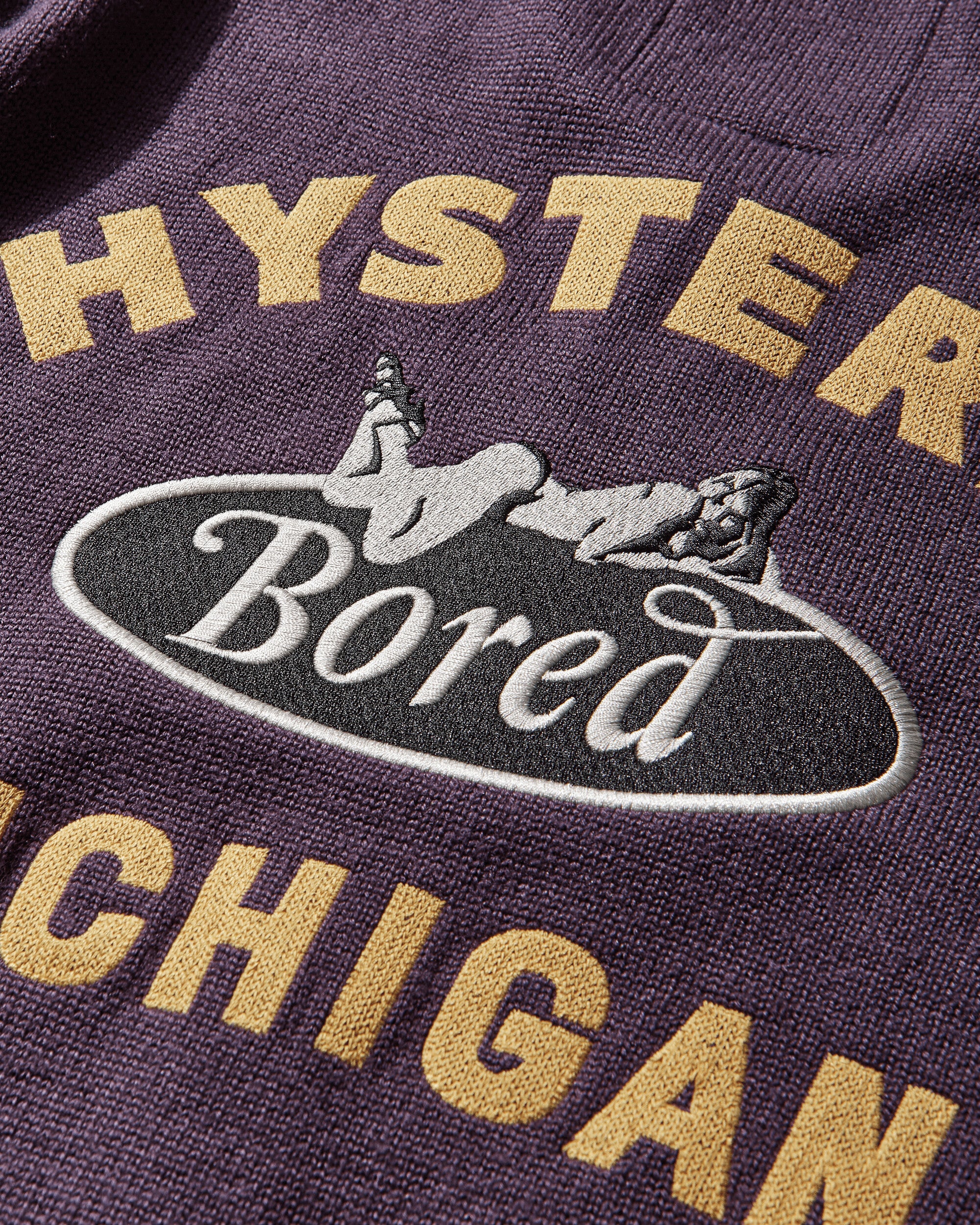 Men's Bored Michigan Embroidered Cardigan Purple - Image 3