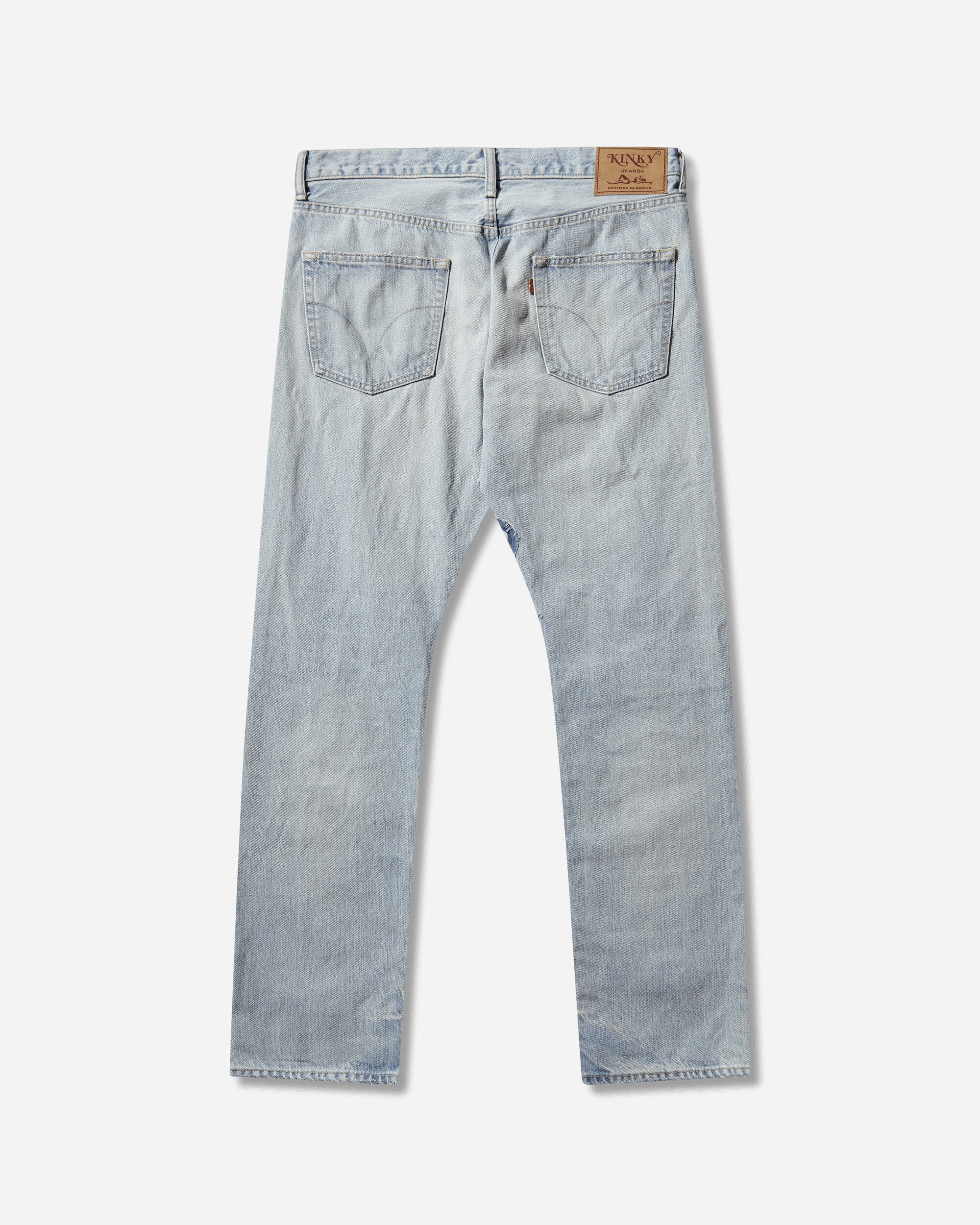 Men's DPC Processed Slim Straight Denim Pants Light Indigo Blue - Image 2