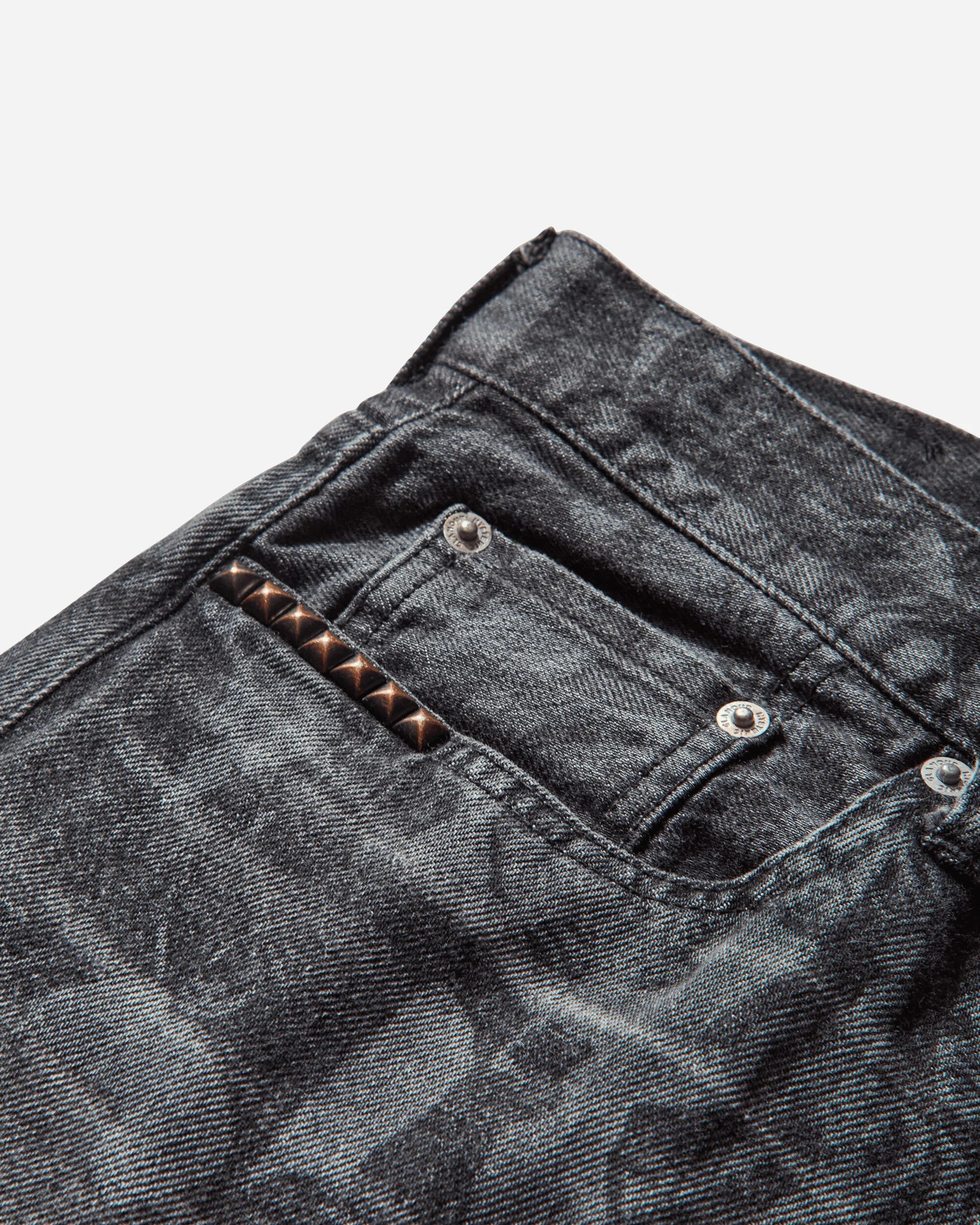 Slam Jam Hysteric Angels Screen Print Denim Pants Black - Image 3